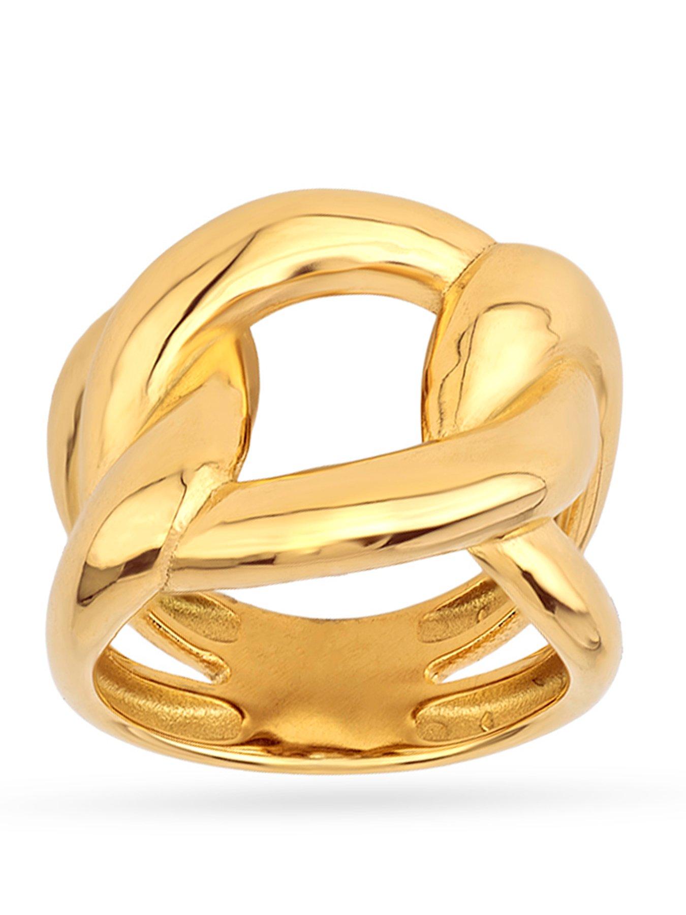 The Love Collection Gold Plated Stainless Steel Knot Ring
