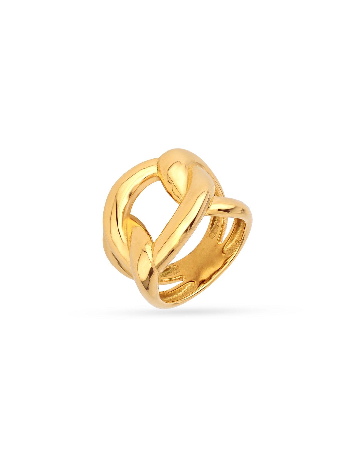 Image 3 of 6 of The Love Collection Gold Plated Stainless Steel Knot Ring