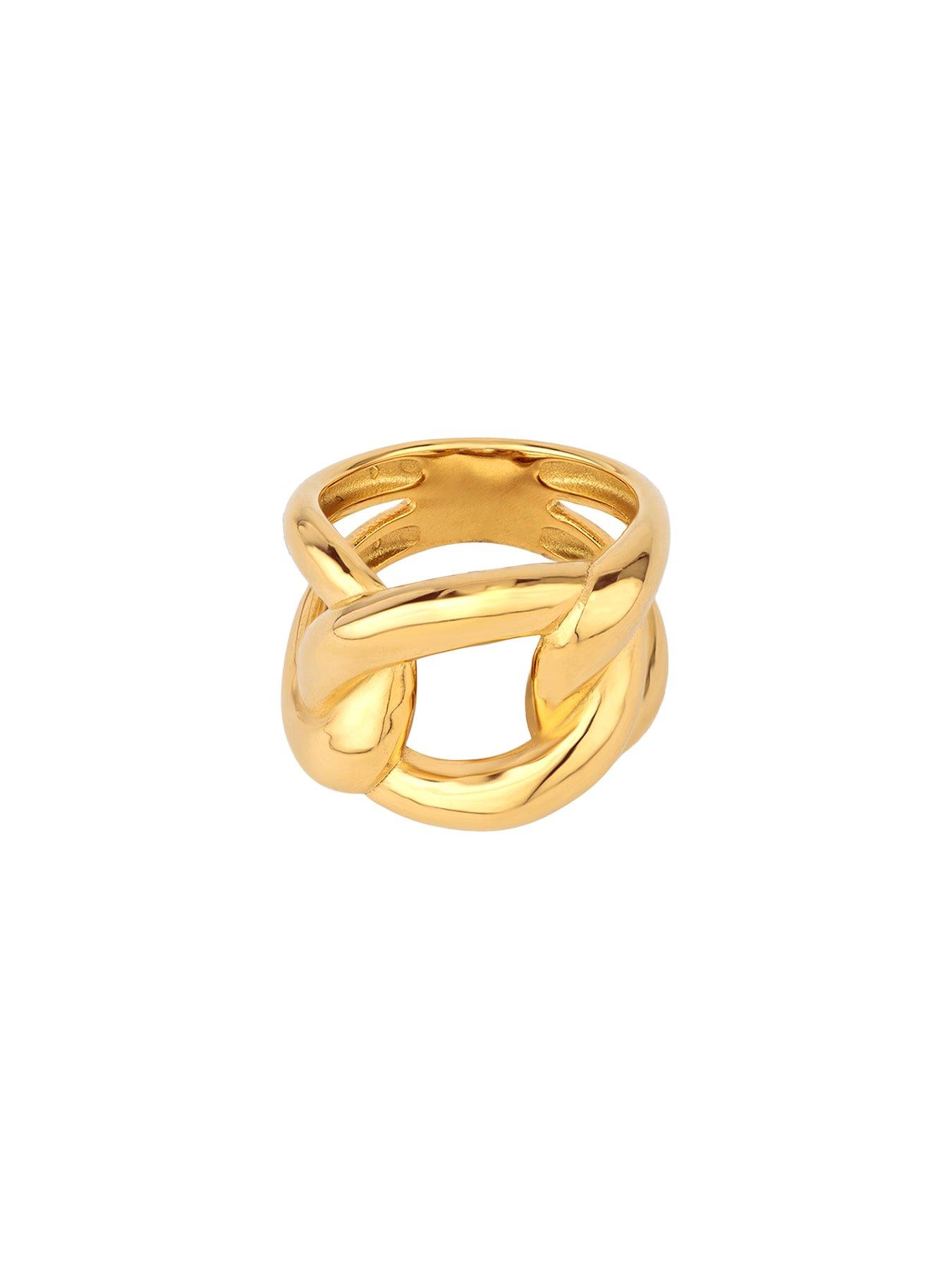 Image 4 of 6 of The Love Collection Gold Plated Stainless Steel Knot Ring