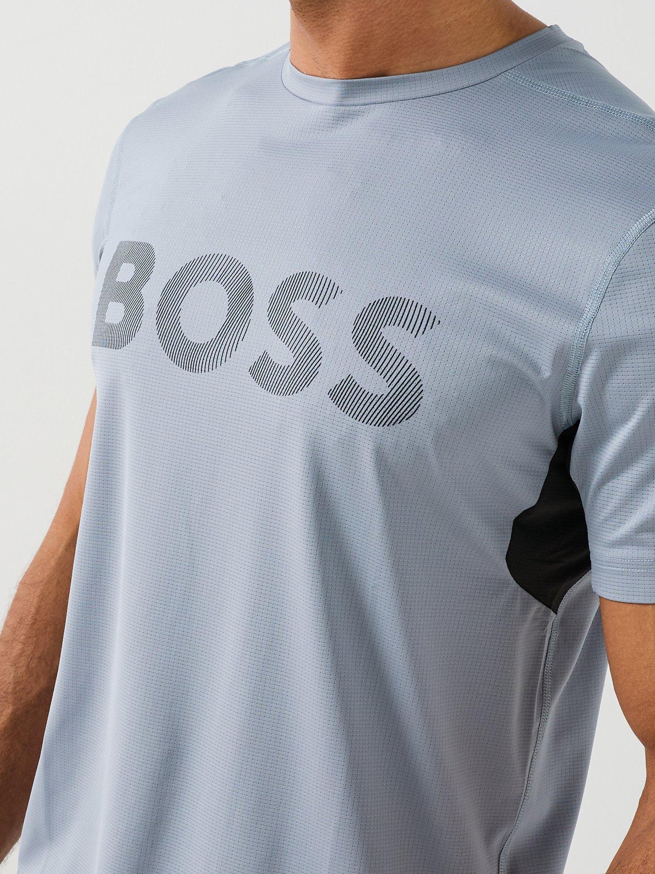 Image 4 of 6 of BOSS Mens Active Logo Training T-Shirt - Grey