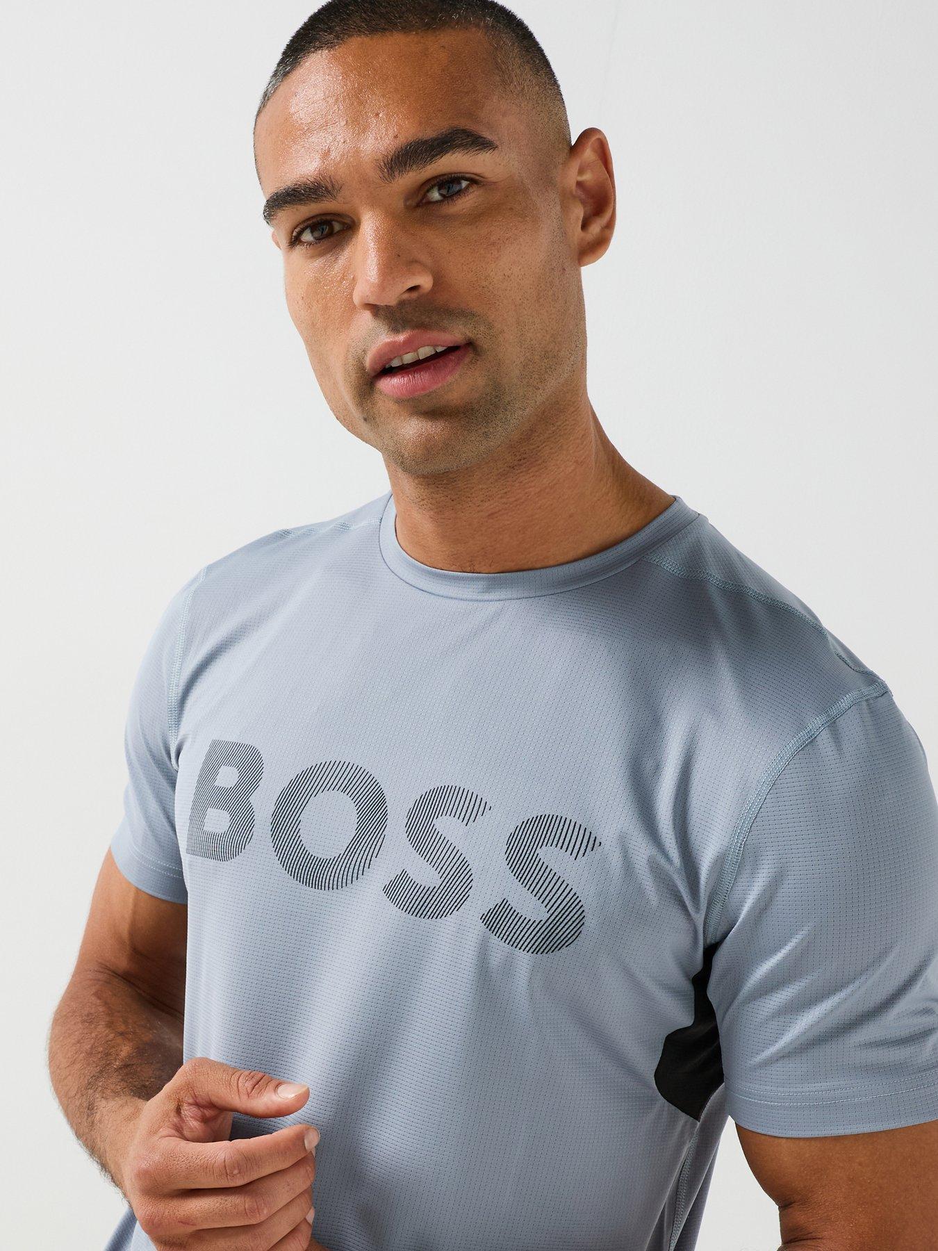 Image 5 of 6 of BOSS Mens Active Logo Training T-Shirt - Grey