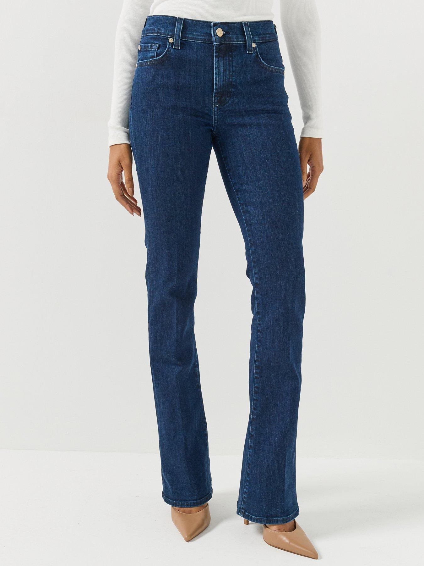 Image 1 of 6 of 7 FOR ALL MANKIND Womens Slim Illusion Slim Bootcut Stretch Jeans - Blue