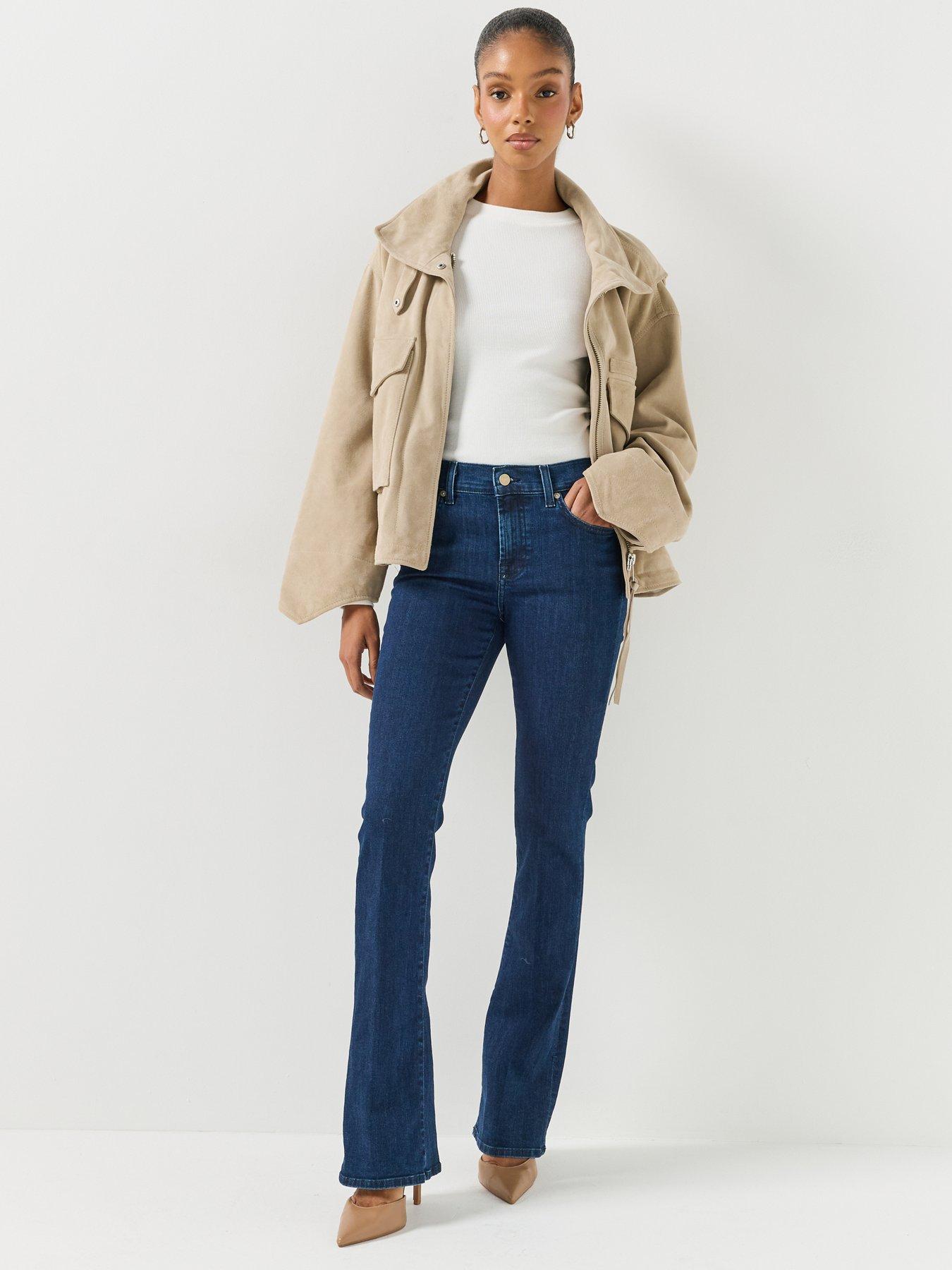 Image 3 of 6 of 7 FOR ALL MANKIND Womens Slim Illusion Slim Bootcut Stretch Jeans - Blue