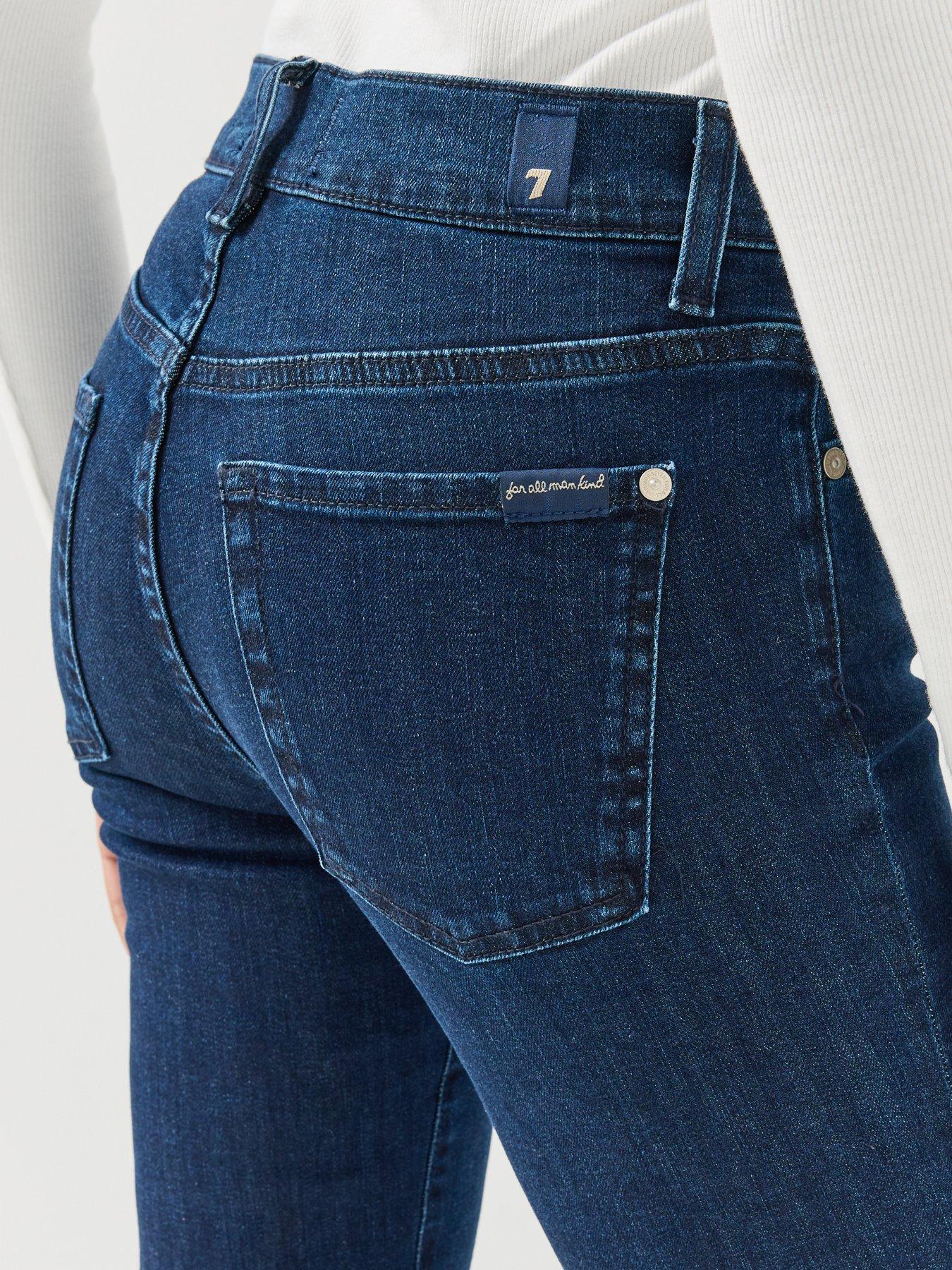 Image 5 of 6 of 7 FOR ALL MANKIND Womens Slim Illusion Slim Bootcut Stretch Jeans - Blue