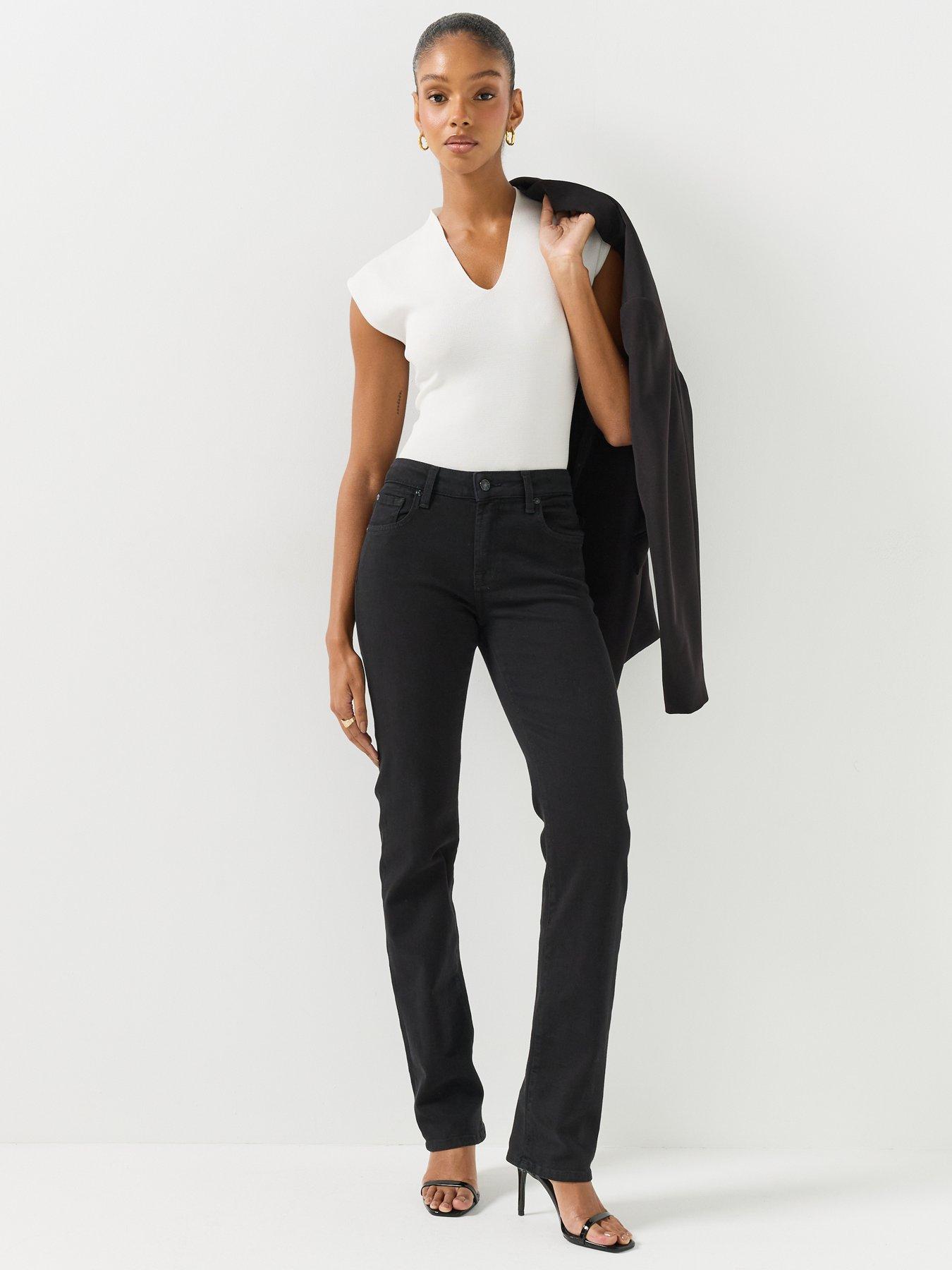 Image 3 of 6 of 7 FOR ALL MANKIND Womens The Slim Slim Fit Straight Leg Jeans - Blue