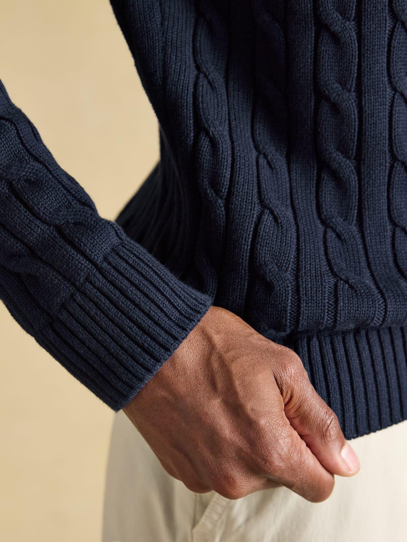 Image 7 of 7 of Joules Cable Crew Knitted Jumper- Navy