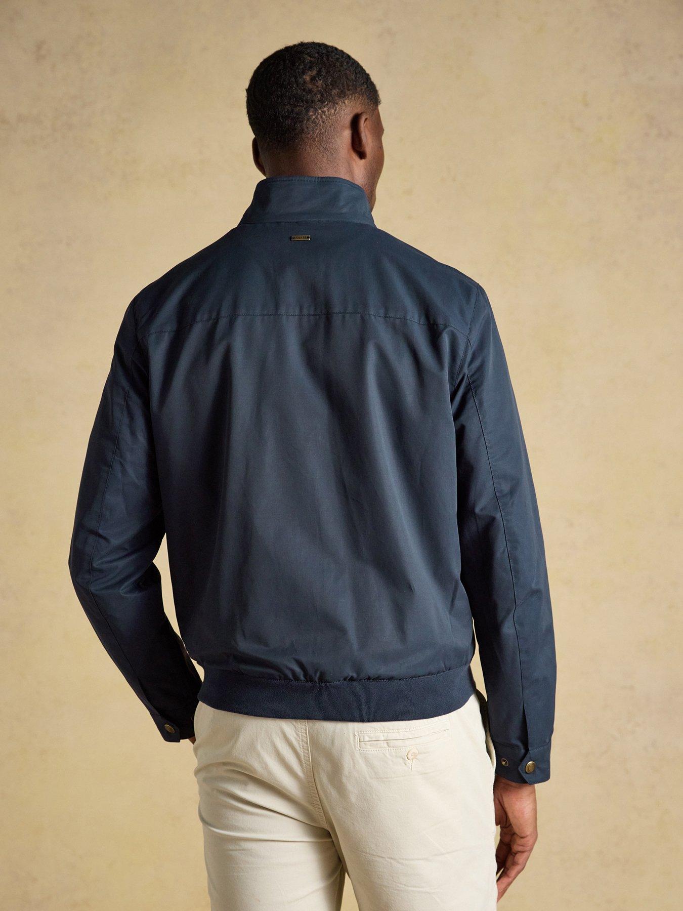 Image 2 of 7 of Joules Mens Harrington Ribbed Hem Checked Lined Jacket - Navy
