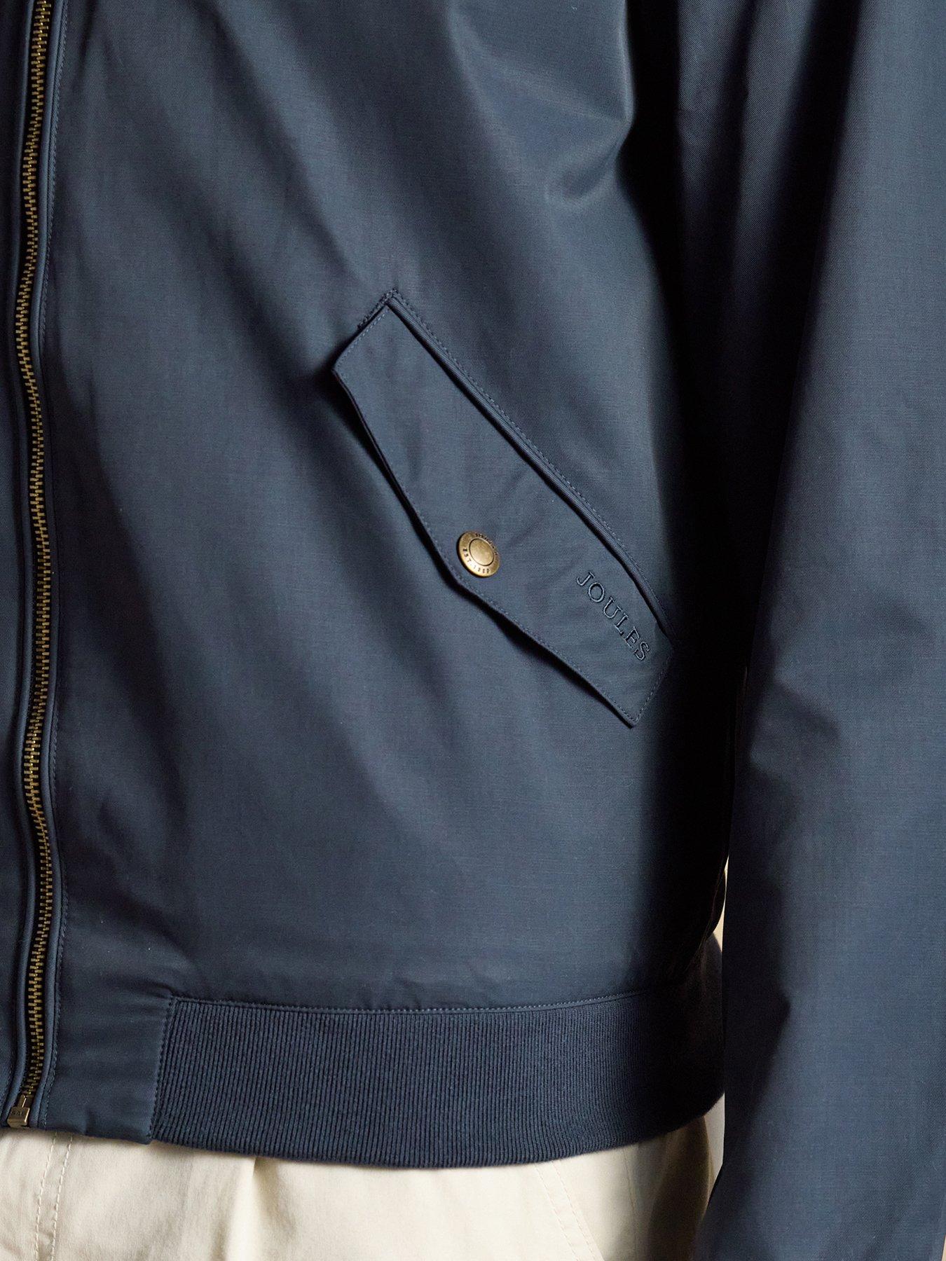Image 5 of 7 of Joules Mens Harrington Ribbed Hem Checked Lined Jacket - Navy