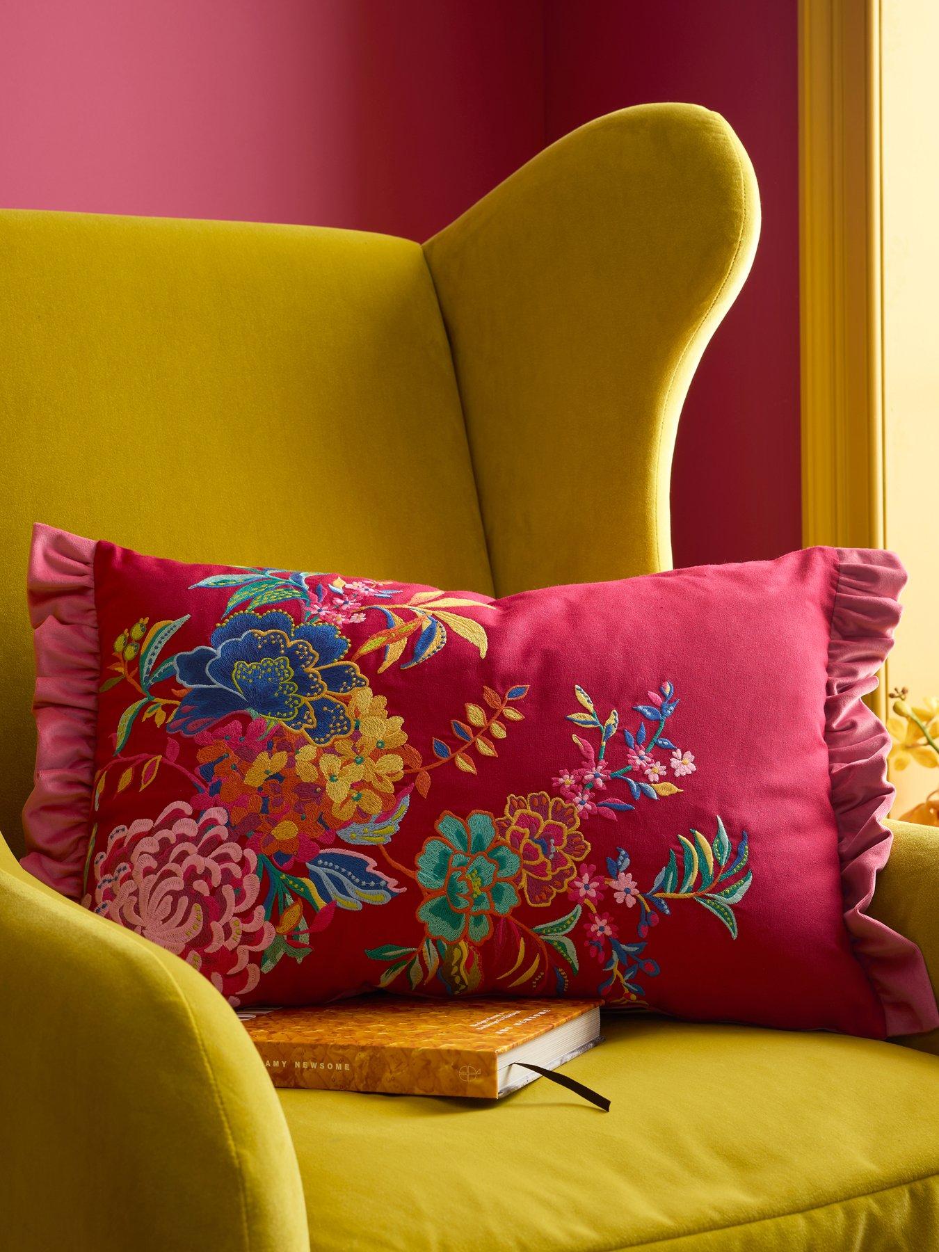 Sophie Robinson Flourish Floral Feather Filled Cushion