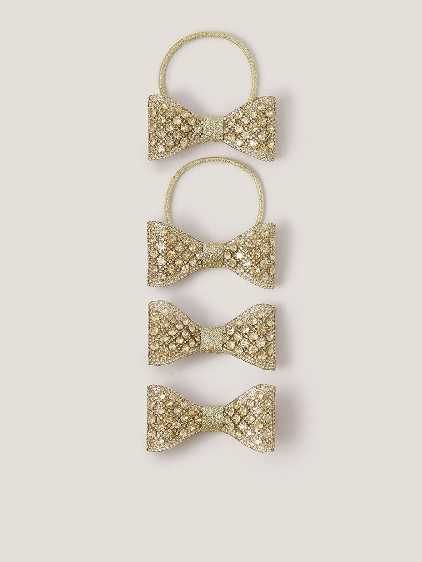 Image 1 of 2 of Monsoon Girls Dazzle Bow Hair - Gold