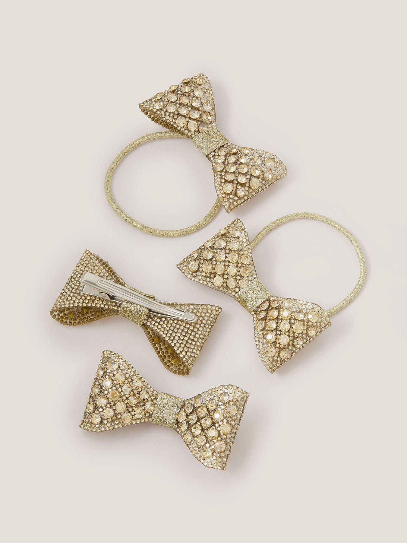 Image 2 of 2 of Monsoon Girls Dazzle Bow Hair - Gold