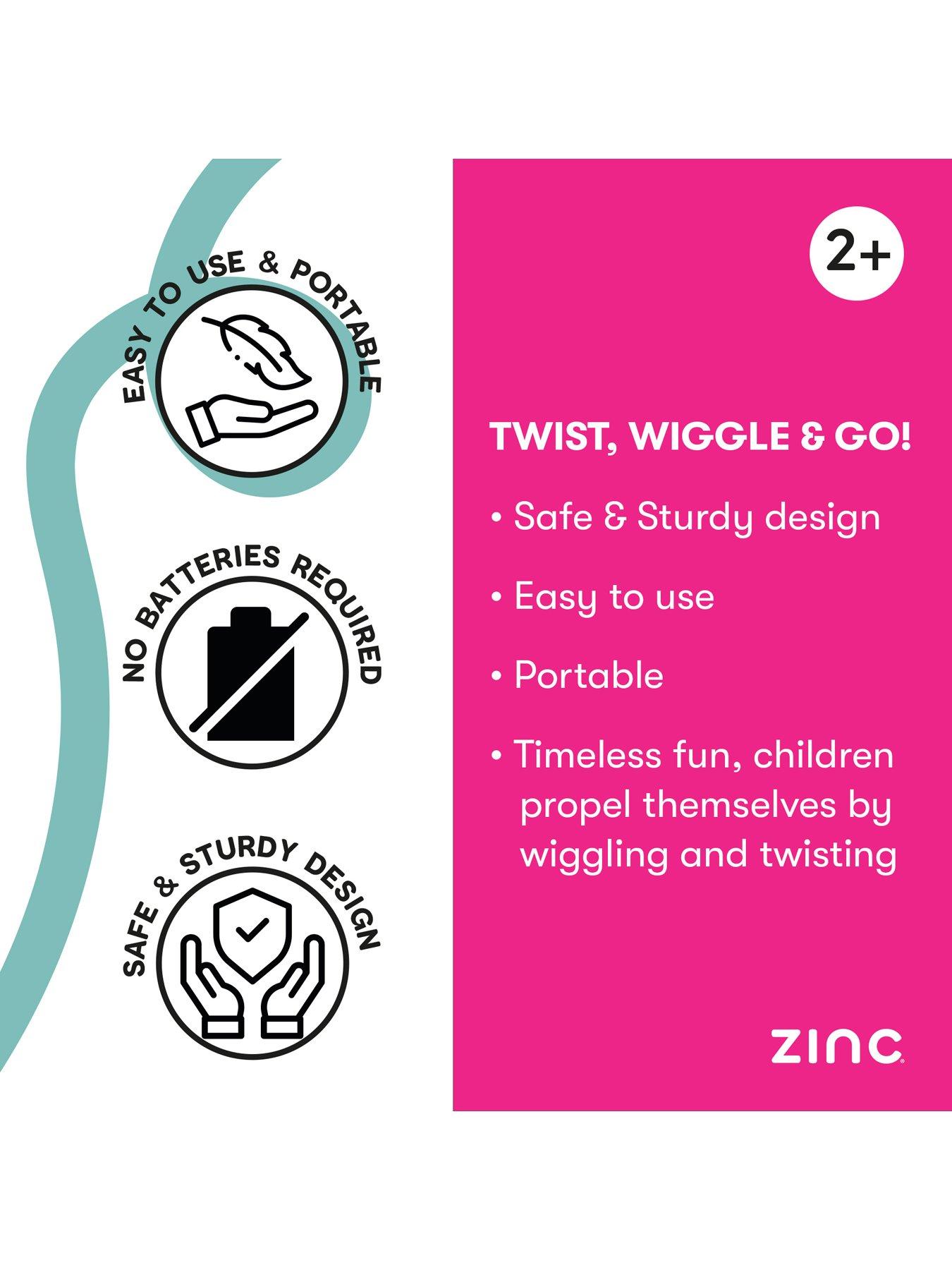 Image 4 of 7 of Zinc Wiggle Car Ride On - Pink