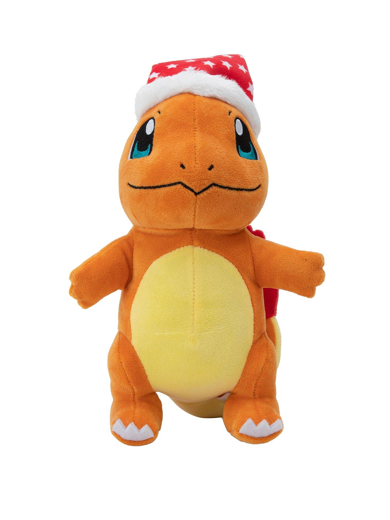 Image 1 of 4 of Pokemon PKW - 8" Seasonal Plush (Holiday) Charmander with Santa Hat - W4