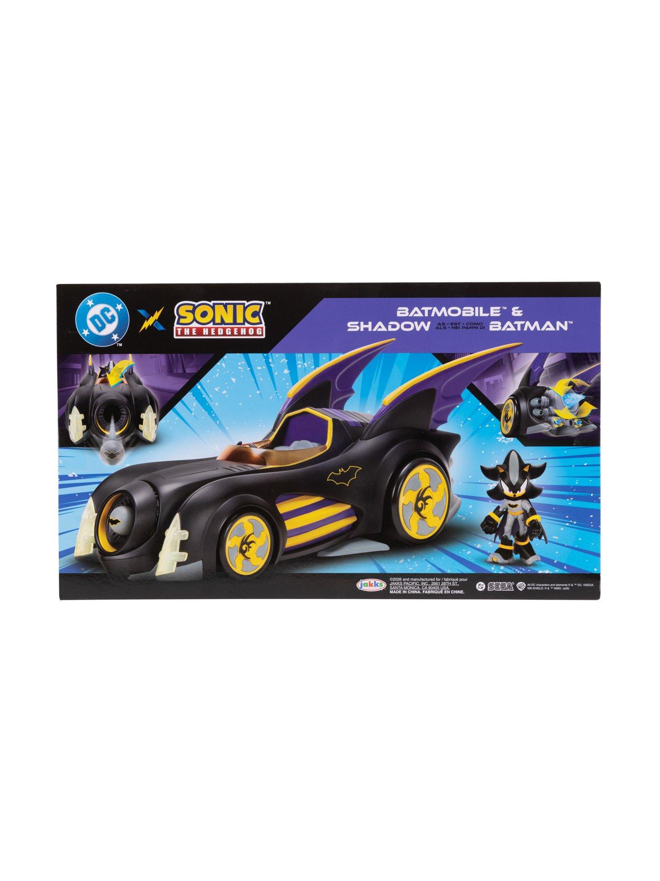 Image 6 of 7 of Sonic DC x Sonic Shadow as Batman with Feature Batmobile 2.5" Action Figure Set
