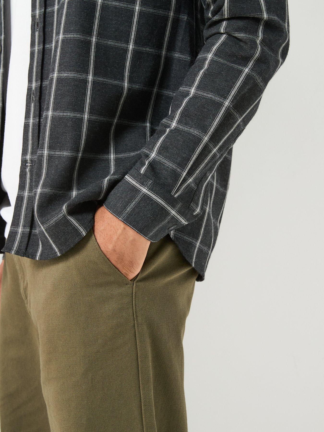 Image 6 of 6 of Lyle & Scott Mens Broad Windowpane Check Relaxed Fit Cotton Shirt - Black