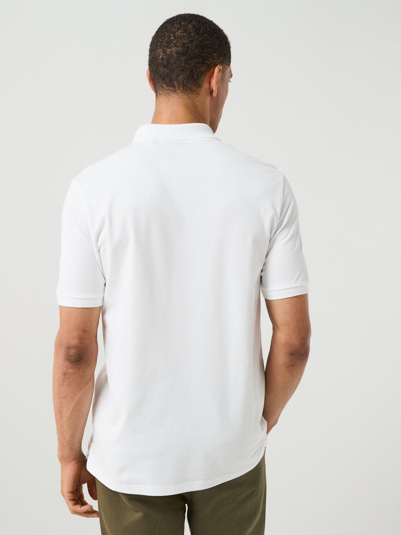 Image 2 of 6 of Lyle & Scott Lyle &amp; Scott Quarter Zip Polo Shirt - White