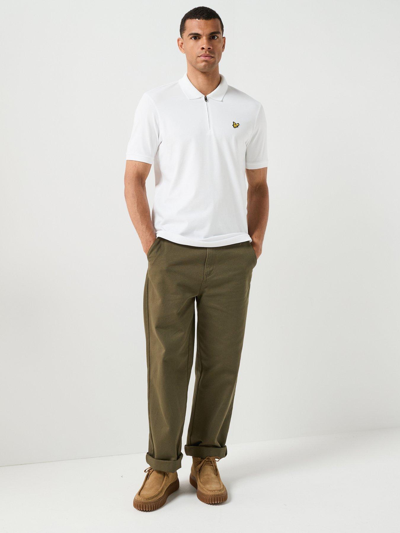 Image 3 of 6 of Lyle & Scott Lyle &amp; Scott Quarter Zip Polo Shirt - White