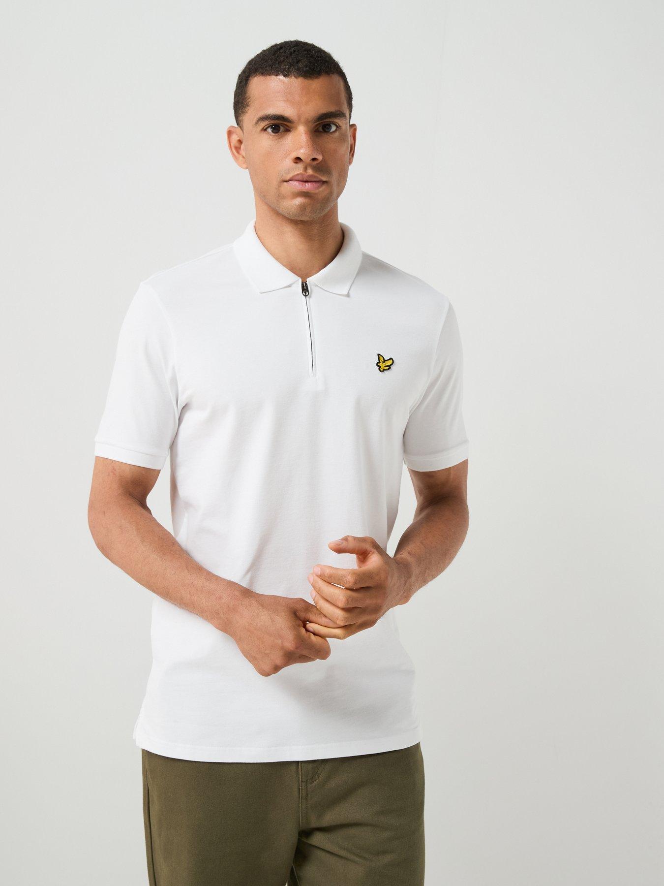 Image 5 of 6 of Lyle & Scott Lyle &amp; Scott Quarter Zip Polo Shirt - White