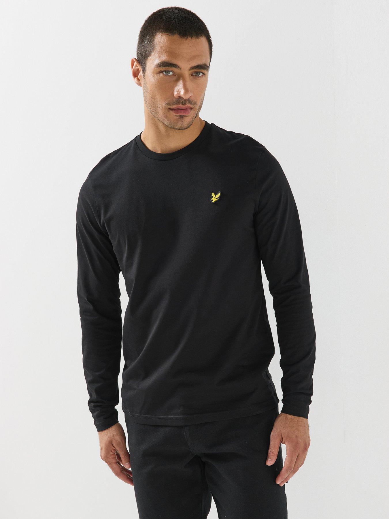 Image 1 of 4 of Lyle & Scott Lyle &amp; Scott Plain Long Sleeve T-shirt - Black