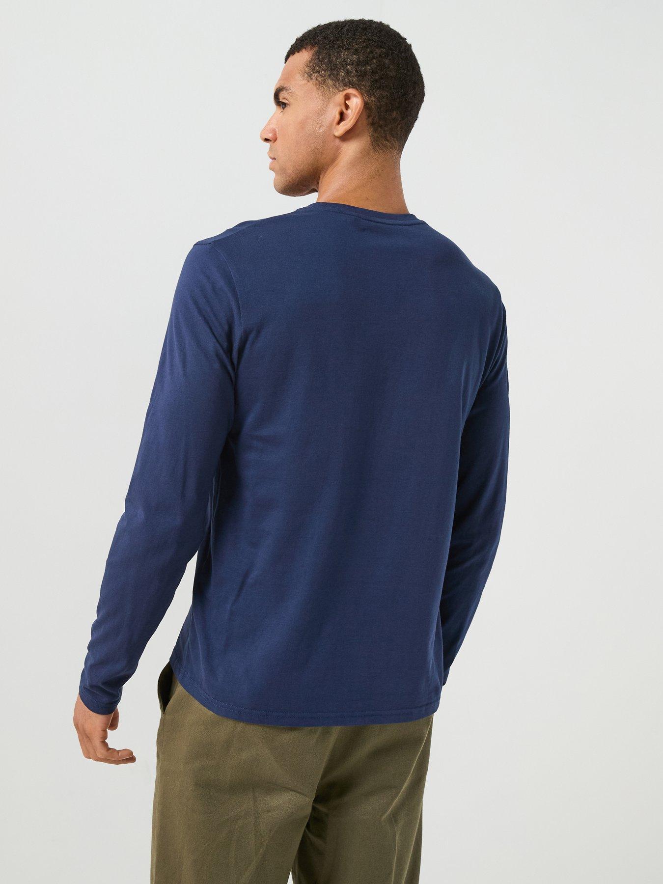 Image 2 of 6 of Lyle & Scott Lyle &amp; Scott Plain Long Sleeve T-shirt - Navy
