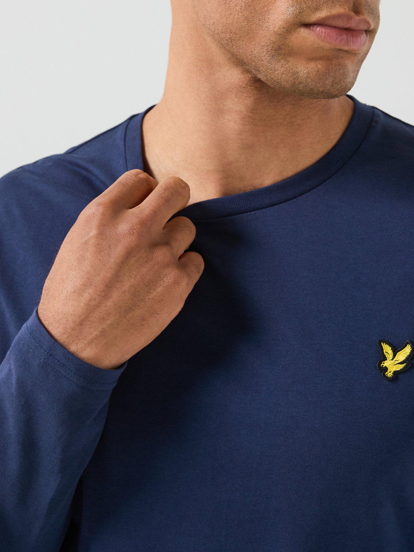 Image 4 of 6 of Lyle & Scott Lyle &amp; Scott Plain Long Sleeve T-shirt - Navy