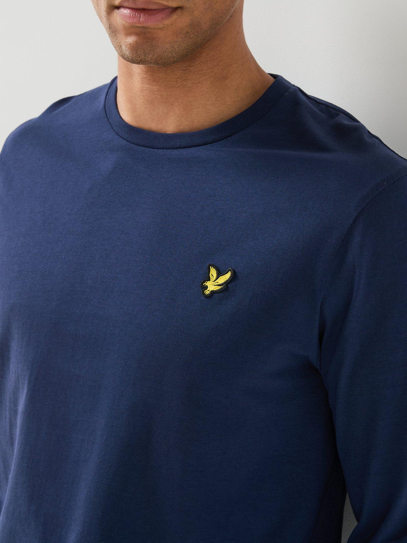 Image 5 of 6 of Lyle & Scott Lyle &amp; Scott Plain Long Sleeve T-shirt - Navy