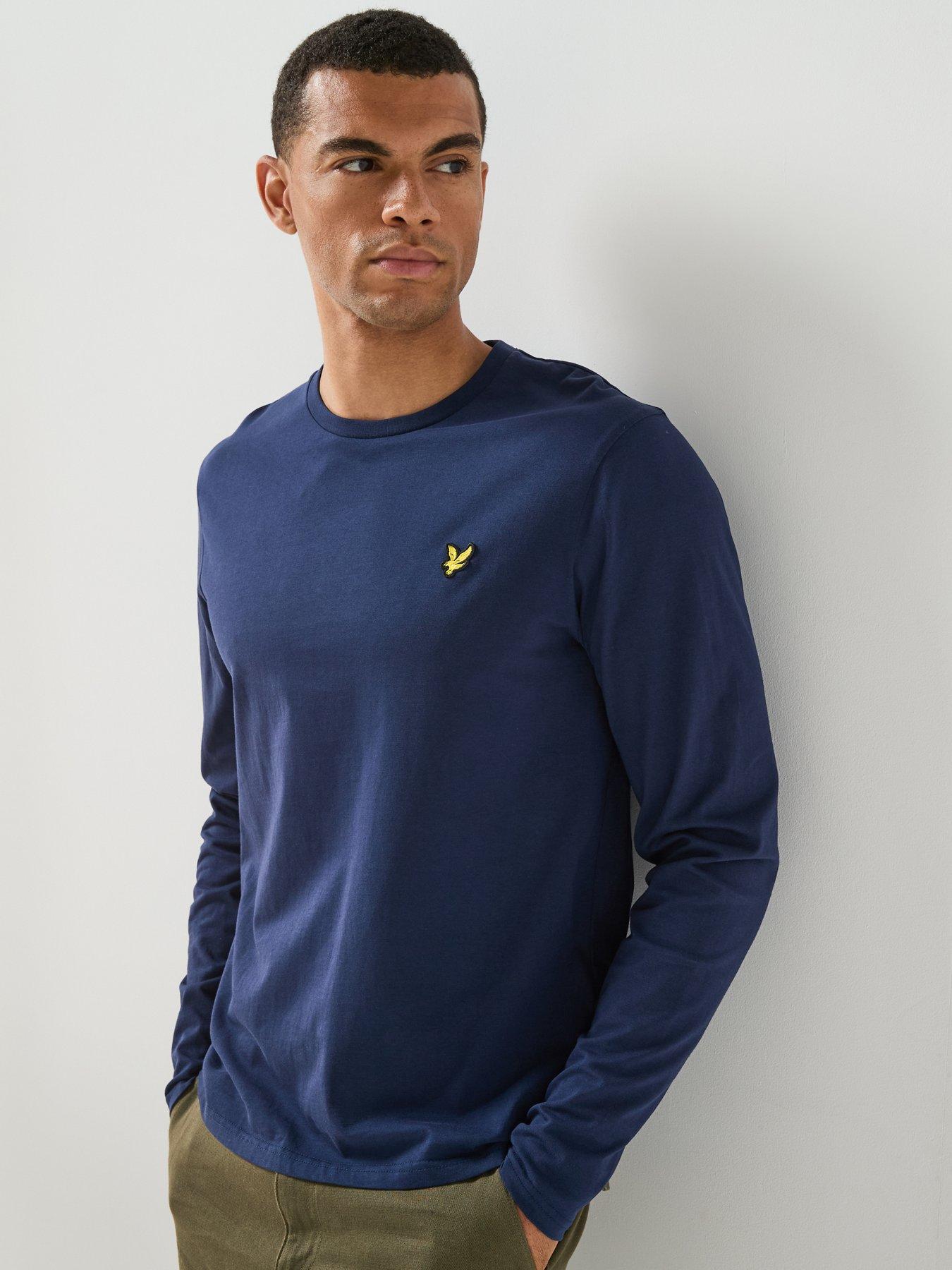 Image 6 of 6 of Lyle & Scott Lyle &amp; Scott Plain Long Sleeve T-shirt - Navy
