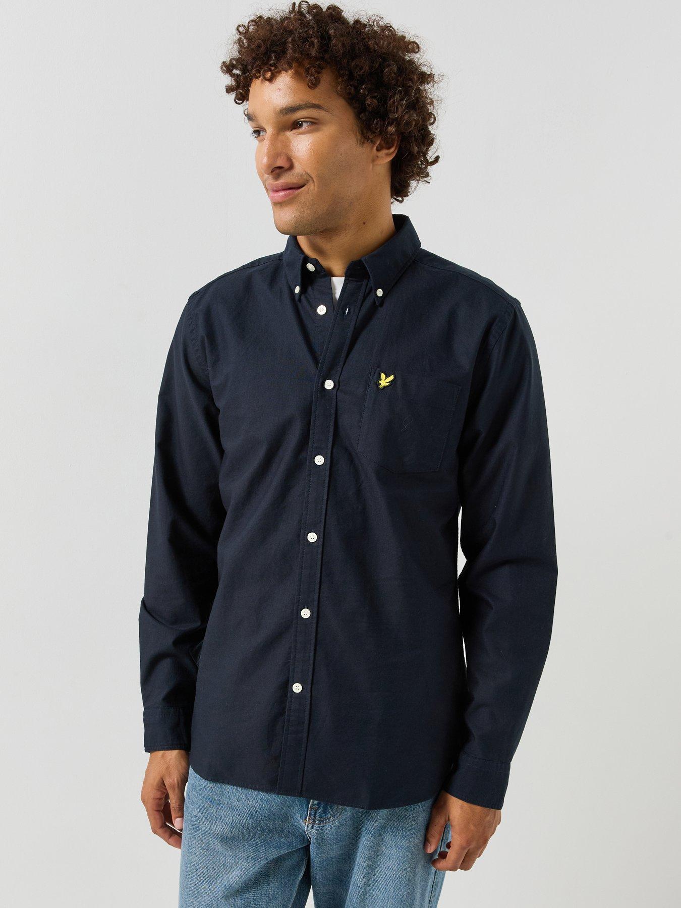 Image 1 of 5 of Lyle & Scott Lyle &amp; Scott Plain Oxford Shirt - Navy