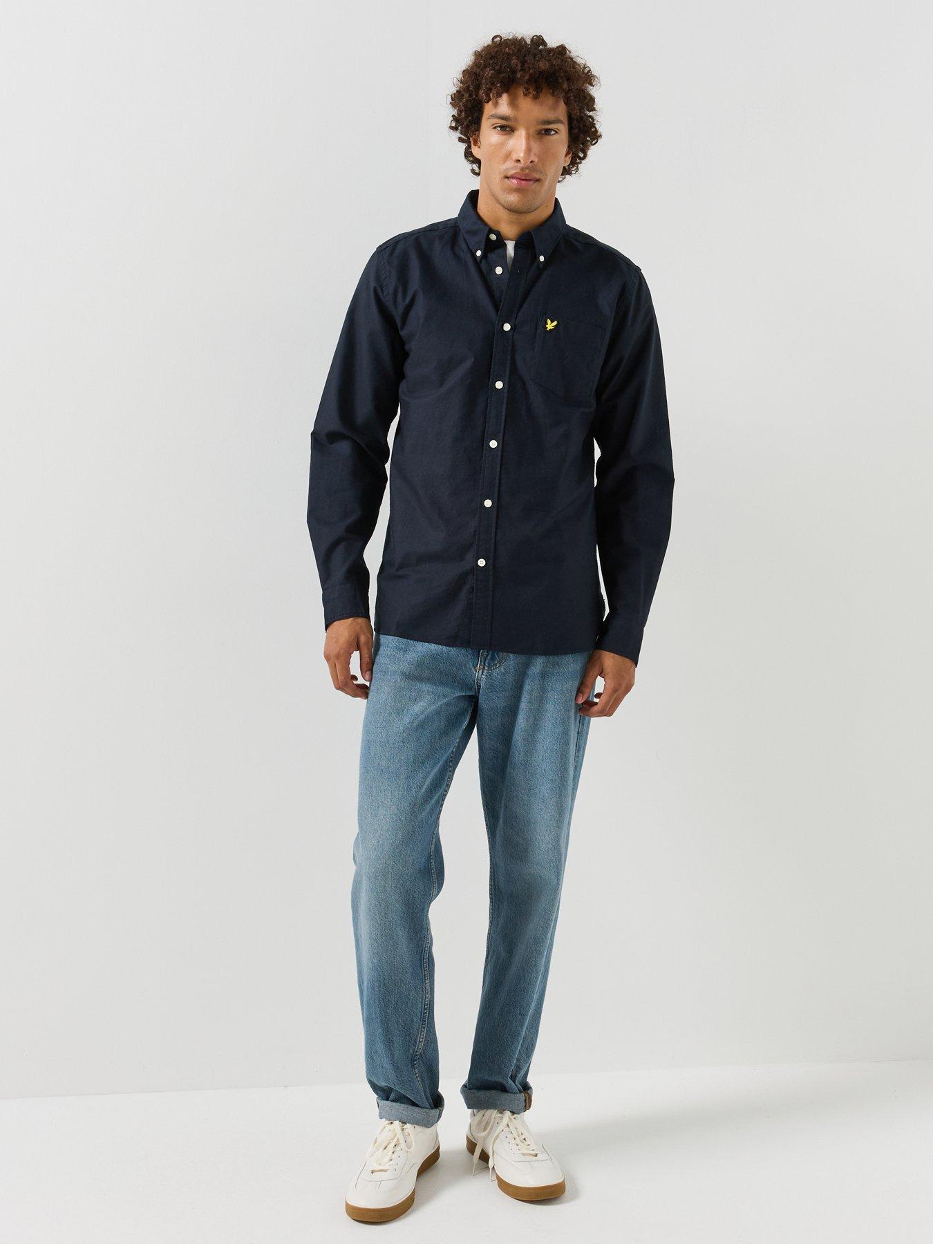 Image 3 of 5 of Lyle & Scott Lyle &amp; Scott Plain Oxford Shirt - Navy