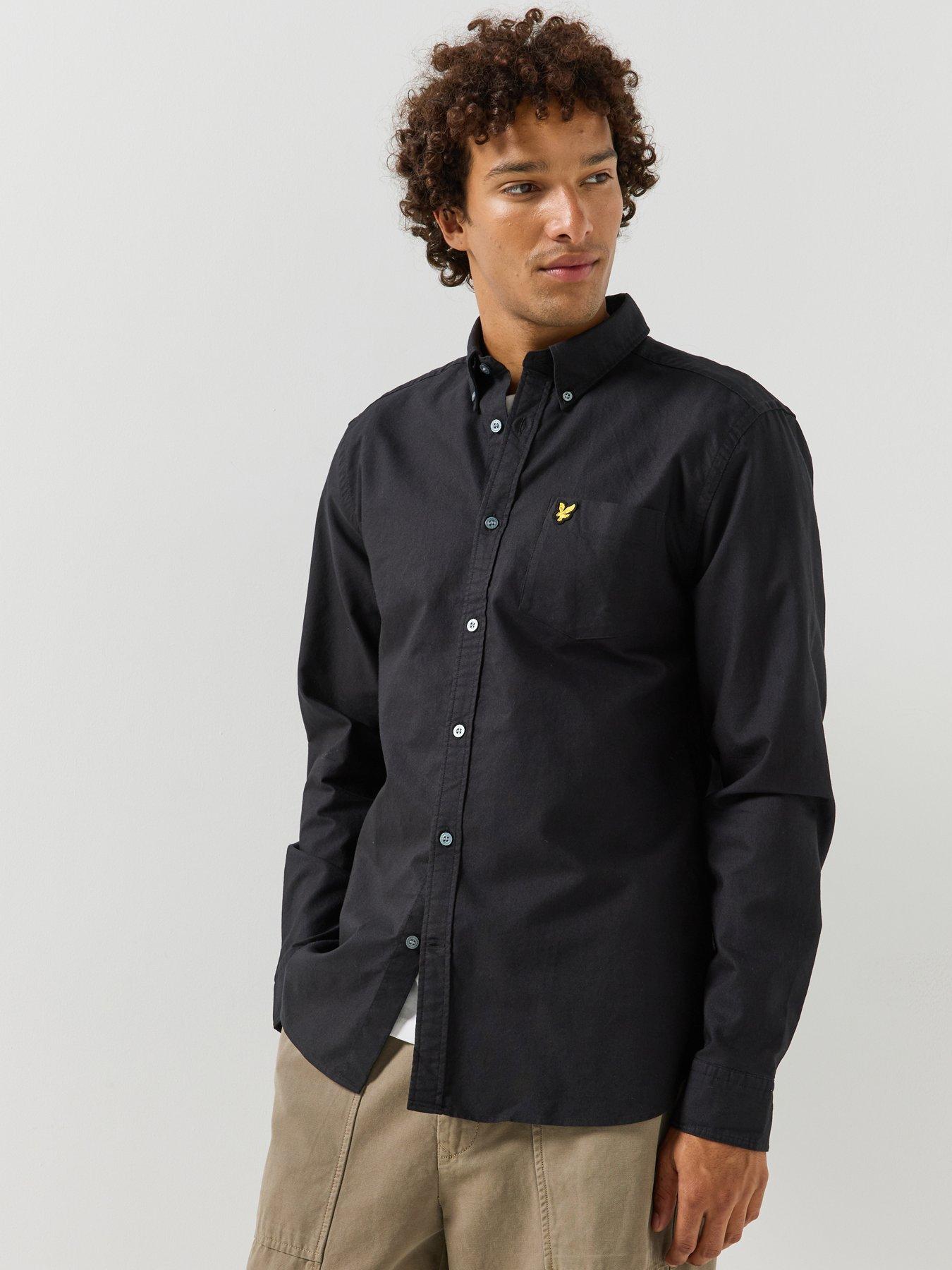 Image 1 of 5 of Lyle & Scott Lyle &amp; Scott Plain Oxford Shirt - Black