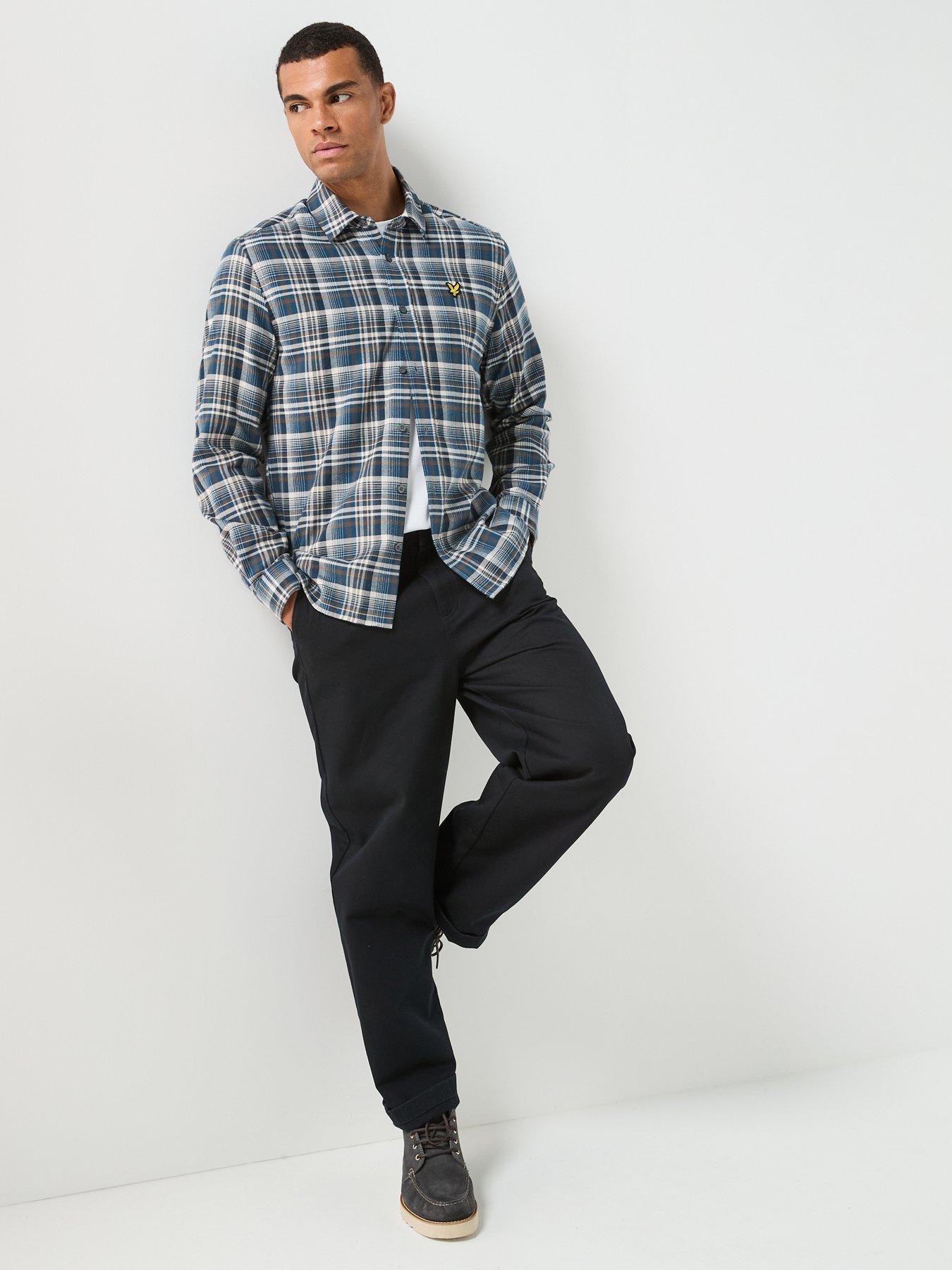 Image 3 of 6 of Lyle & Scott Offset Check Shirt - Blue