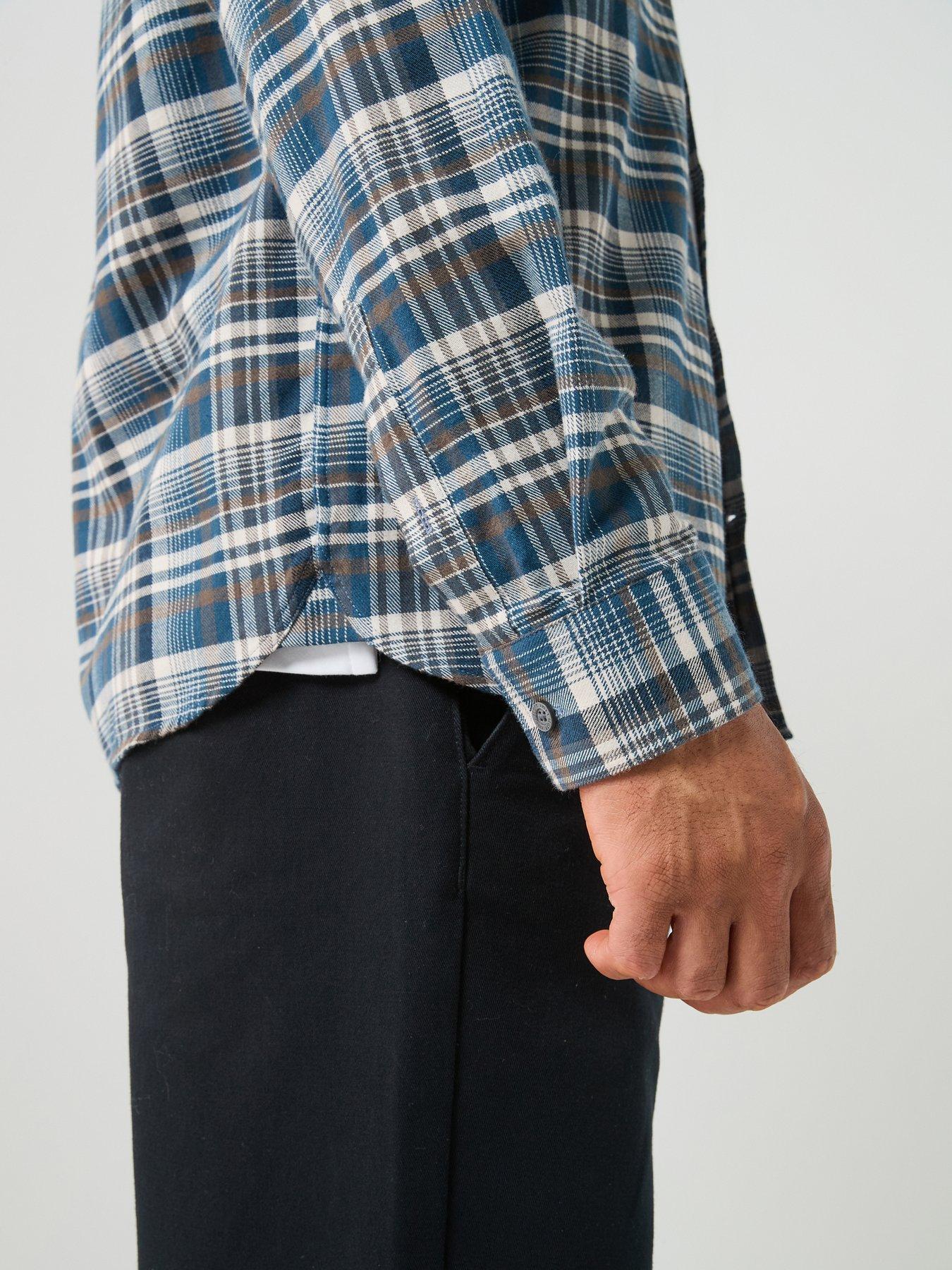 Image 6 of 6 of Lyle & Scott Offset Check Shirt - Blue