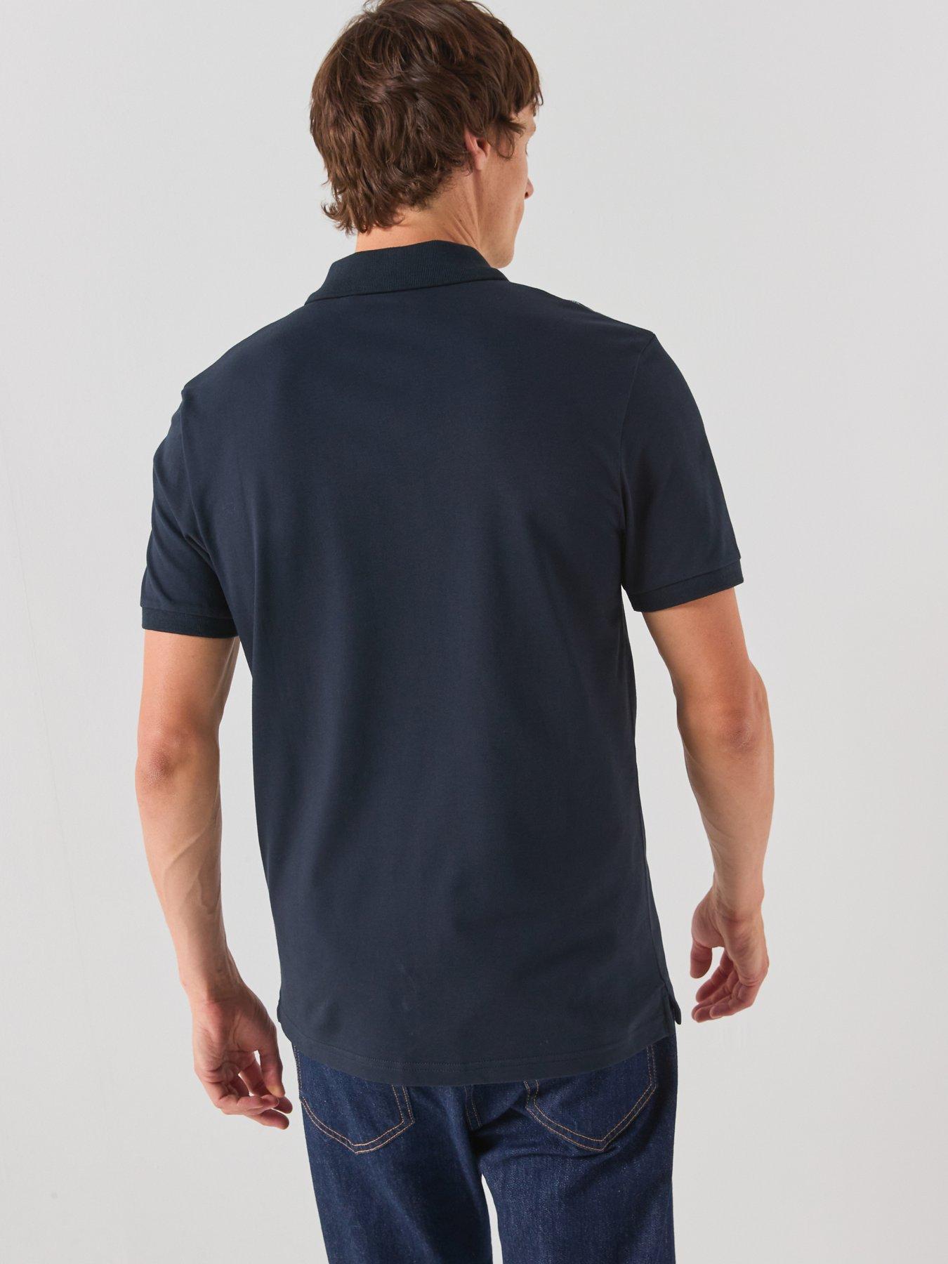 Image 2 of 6 of Lyle & Scott Lyle &amp; Scott Check Panelled Polo Shirt - Navy