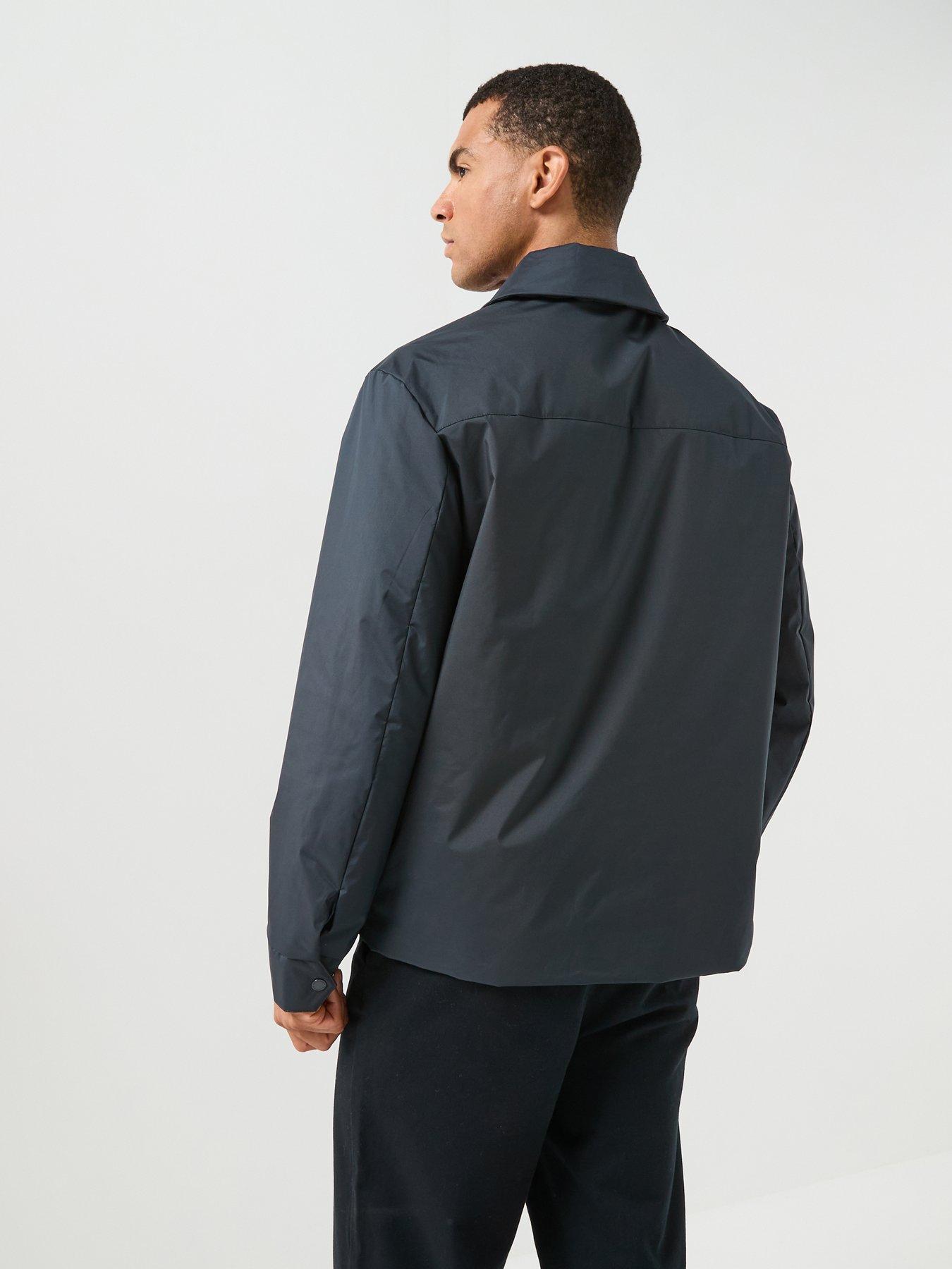 Image 2 of 6 of Lyle & Scott Mens Lightweight Wadded Button-Through Overshirt - Navy