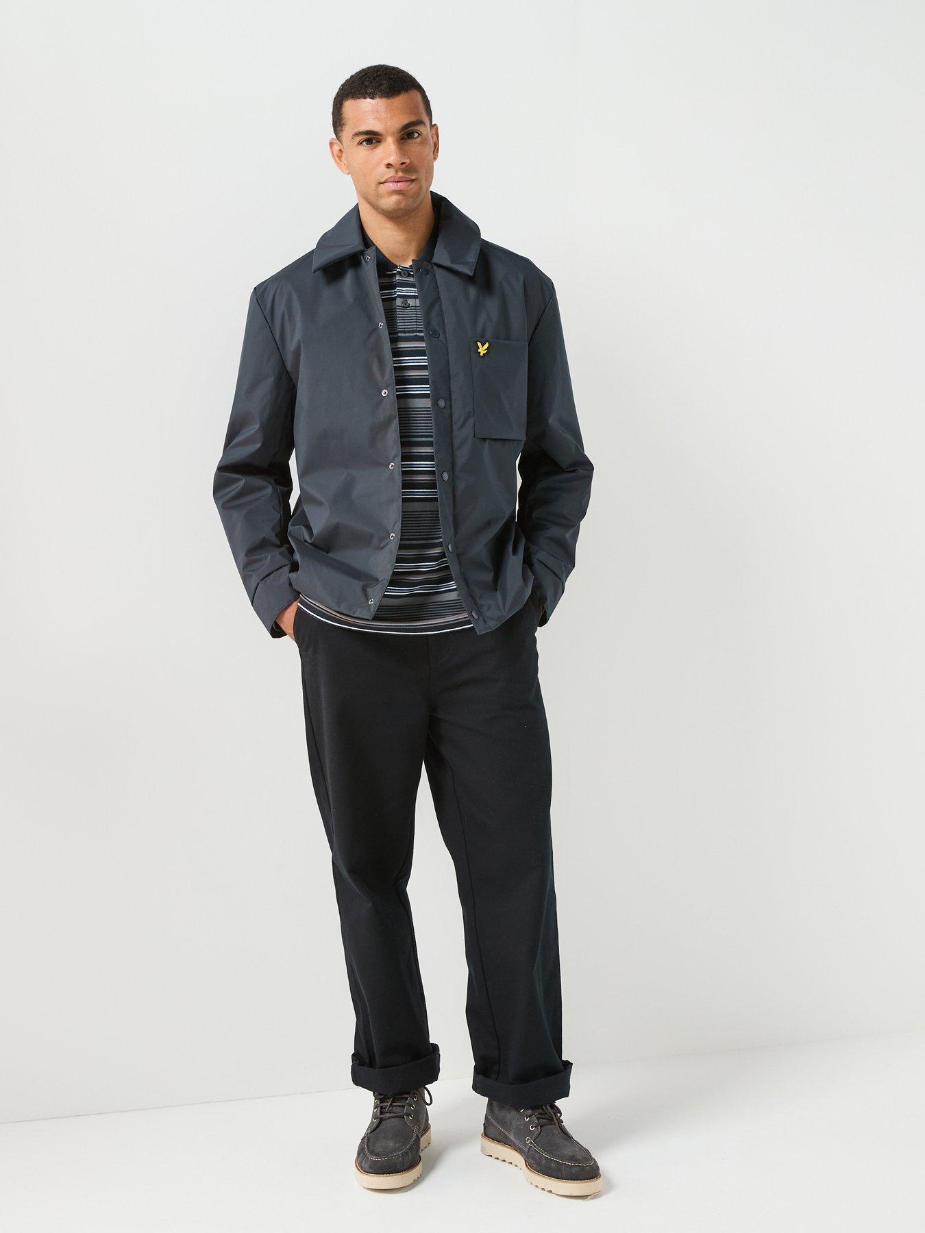 Image 3 of 6 of Lyle & Scott Mens Lightweight Wadded Button-Through Overshirt - Navy