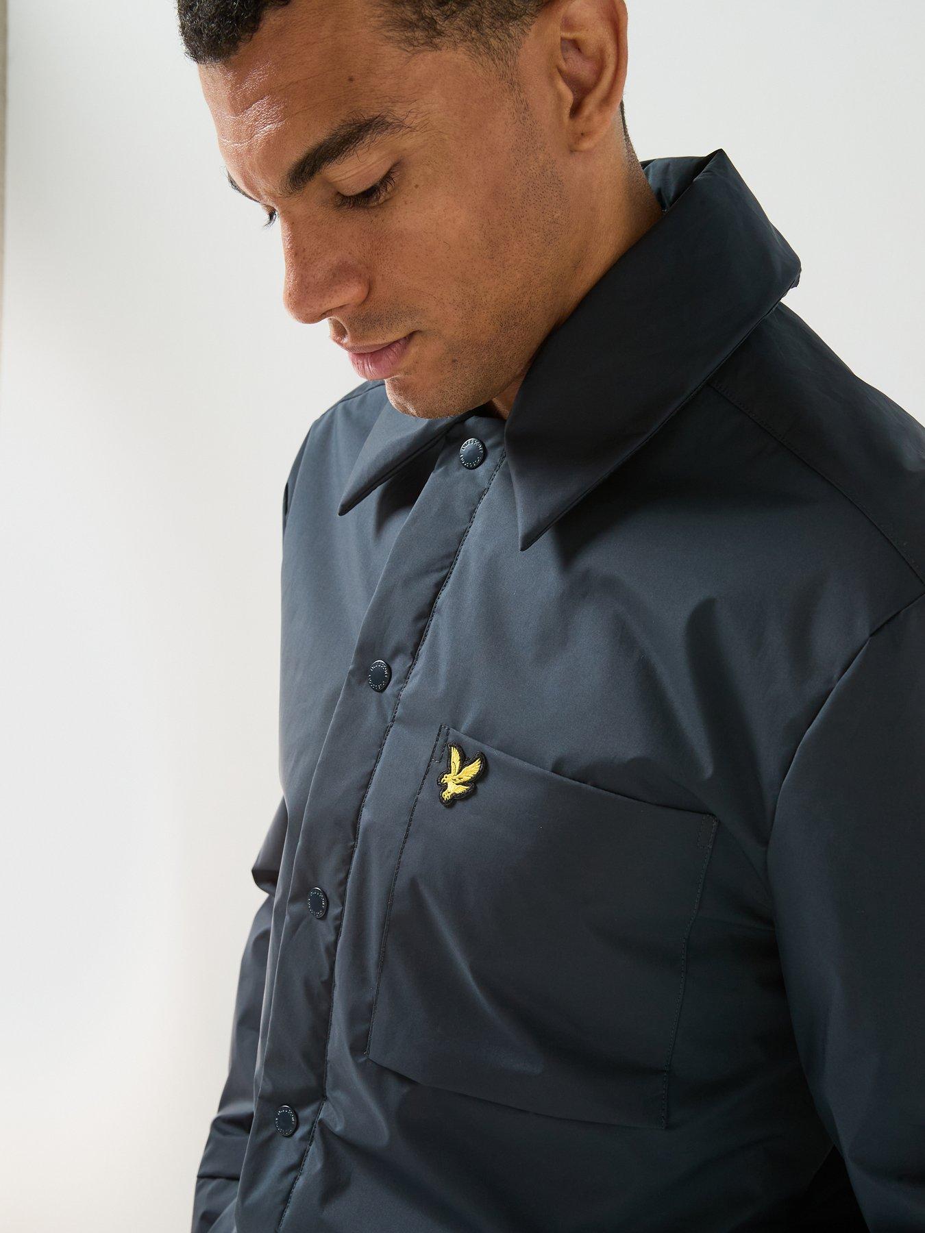 Image 5 of 6 of Lyle & Scott Mens Lightweight Wadded Button-Through Overshirt - Navy