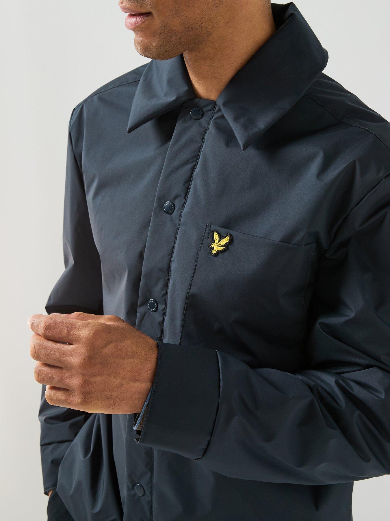 Image 6 of 6 of Lyle & Scott Mens Lightweight Wadded Button-Through Overshirt - Navy