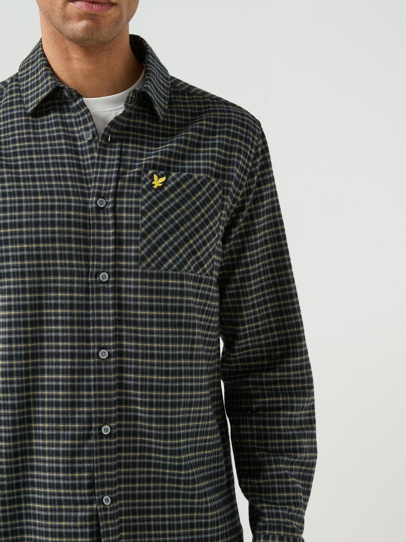 Image 5 of 6 of Lyle & Scott Mens Tartan Flannel Button Through Shirt - Black