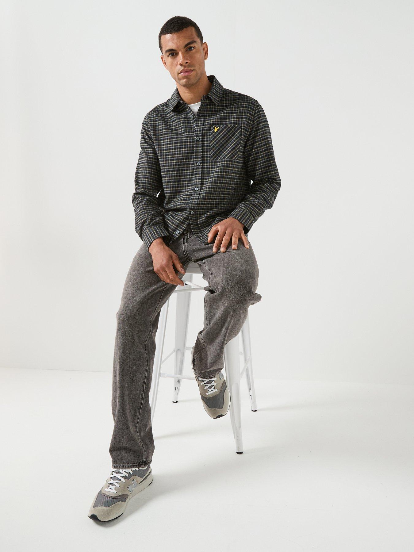 Image 6 of 6 of Lyle & Scott Mens Tartan Flannel Button Through Shirt - Black