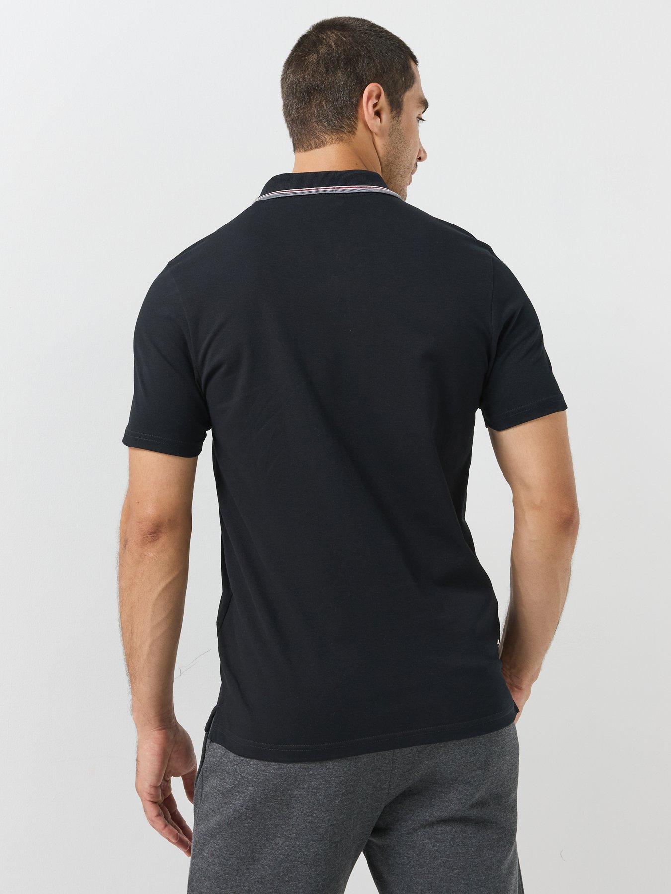 Image 2 of 4 of Lyle & Scott Track Tipped Polo Shirt - Black