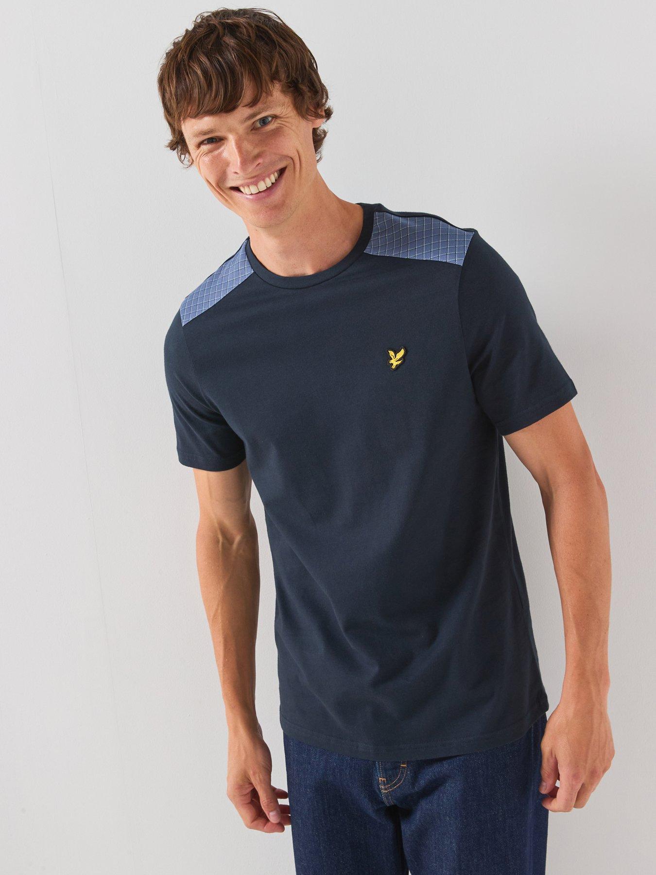 Lyle & Scott Lyle  &  Scott Check Panelled T-shirt - Navy