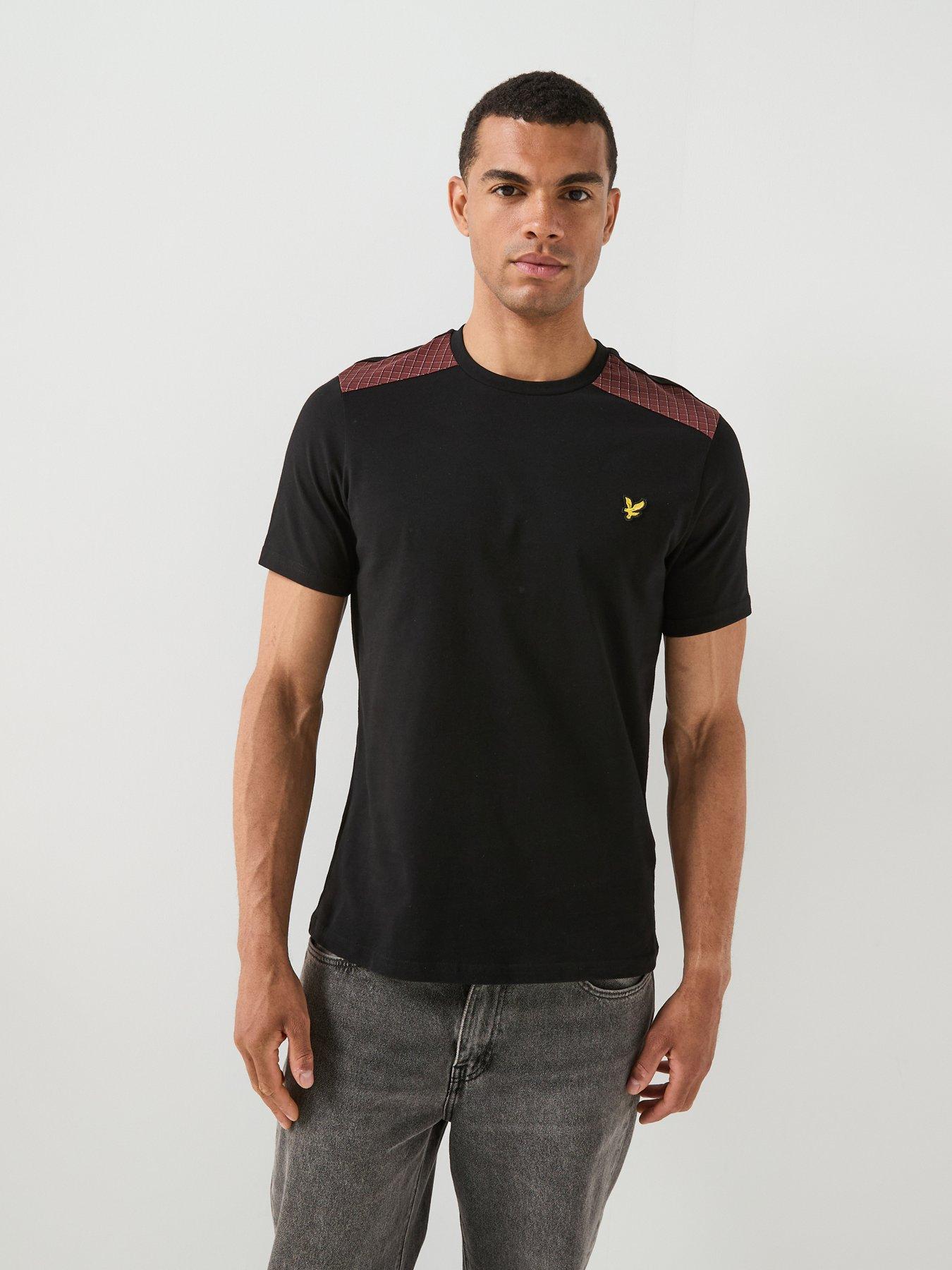 Lyle & Scott Lyle  &  Scott Check Panelled T-shirt - Black