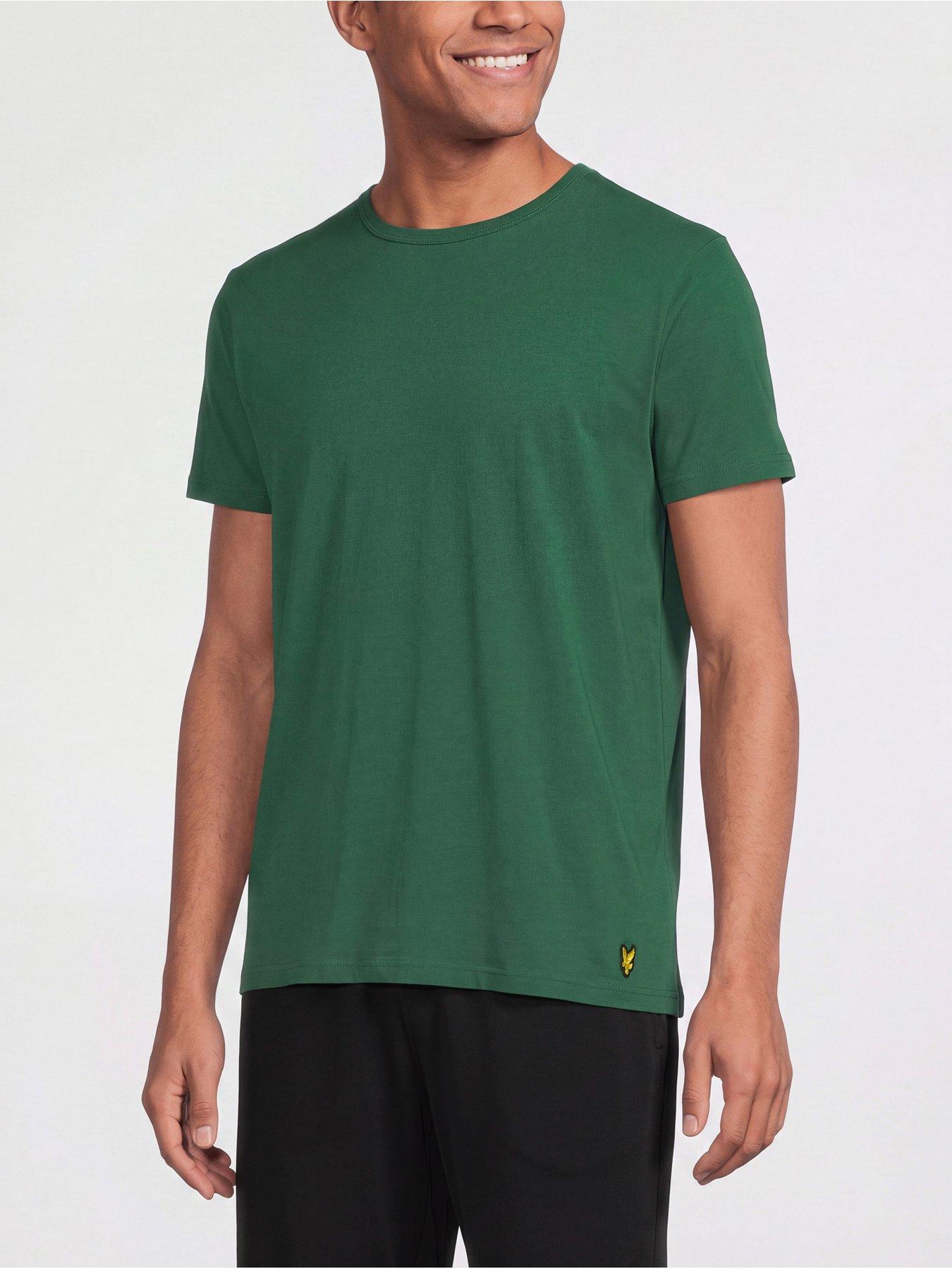 Image 2 of 5 of Lyle & Scott Mens Basic 3 Pack Stretch Cotton T-Shirts - Green