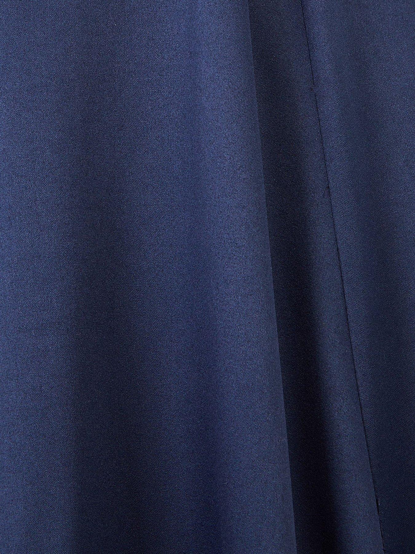 Image 5 of 5 of Monsoon Girls Satin Cowl Neck Prom Dress - Navy