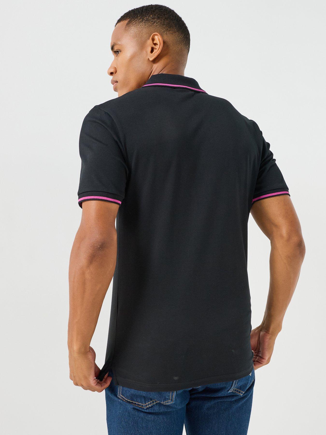 Image 2 of 6 of Lyle & Scott Men's Tipped Polo Shirt with Eagle Logo Detail - Black