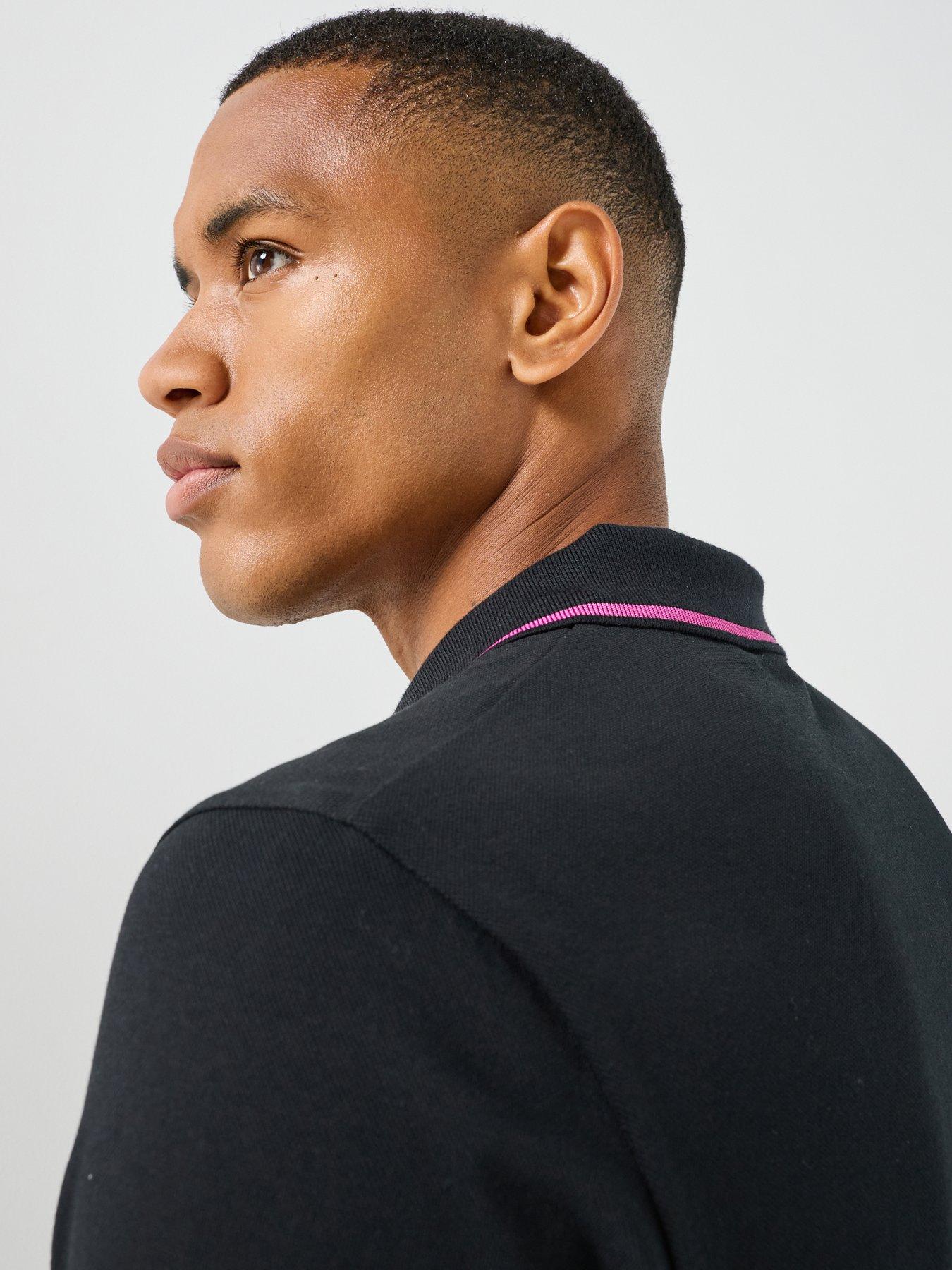 Image 6 of 6 of Lyle & Scott Men's Tipped Polo Shirt with Eagle Logo Detail - Black