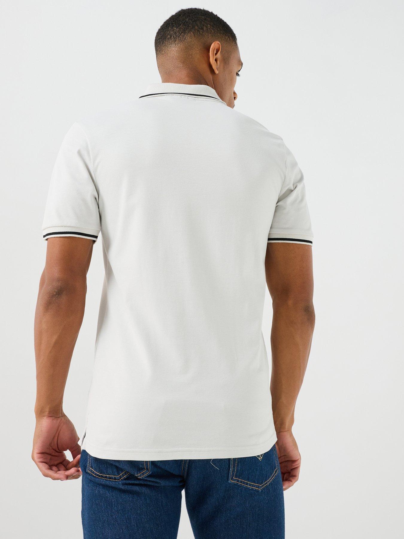Image 2 of 5 of Lyle & Scott Men's Tipped Polo Shirt with Eagle Logo Detail - White