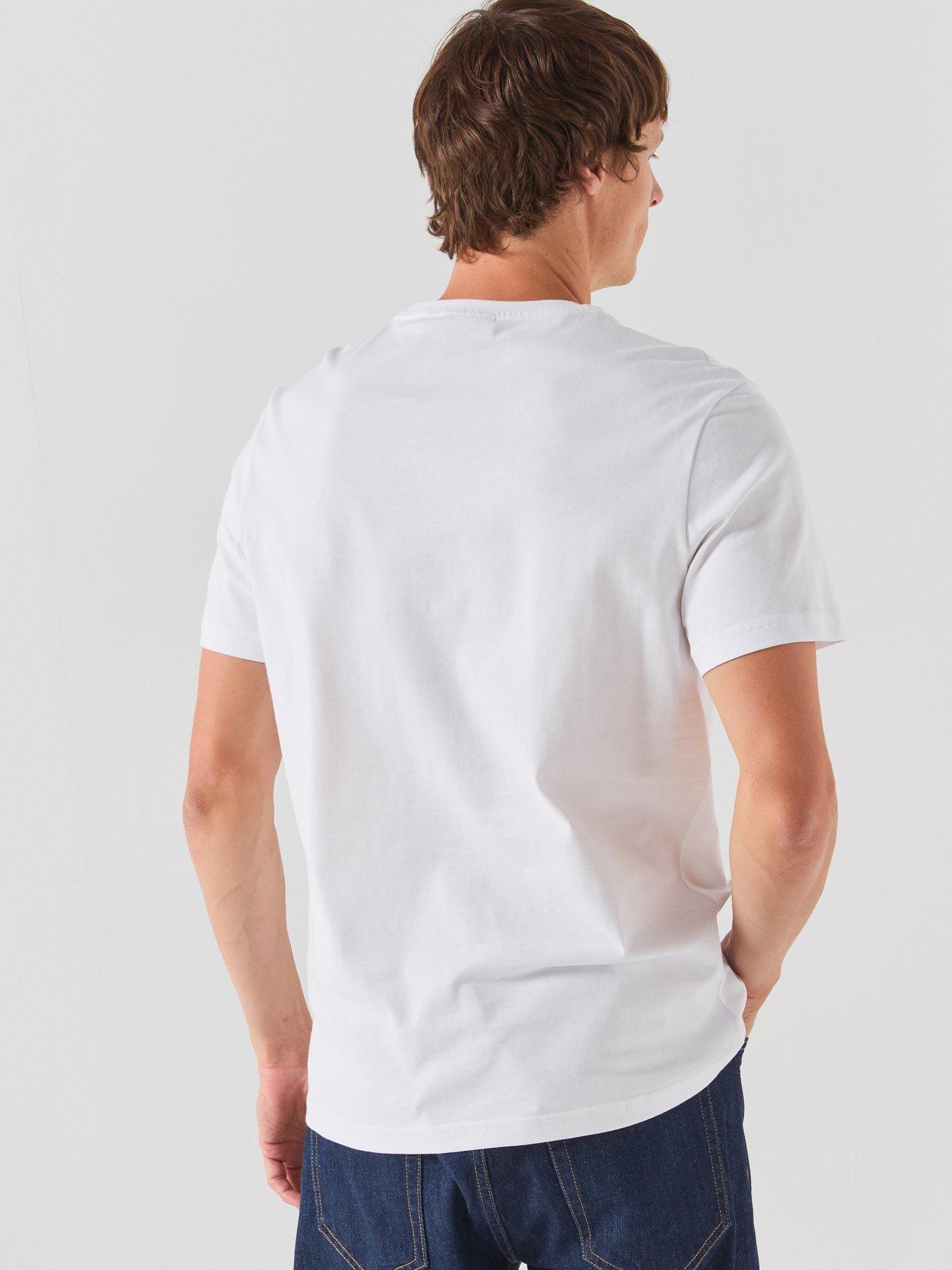 Image 2 of 6 of Lyle & Scott Check Eagle T-Shirt - White