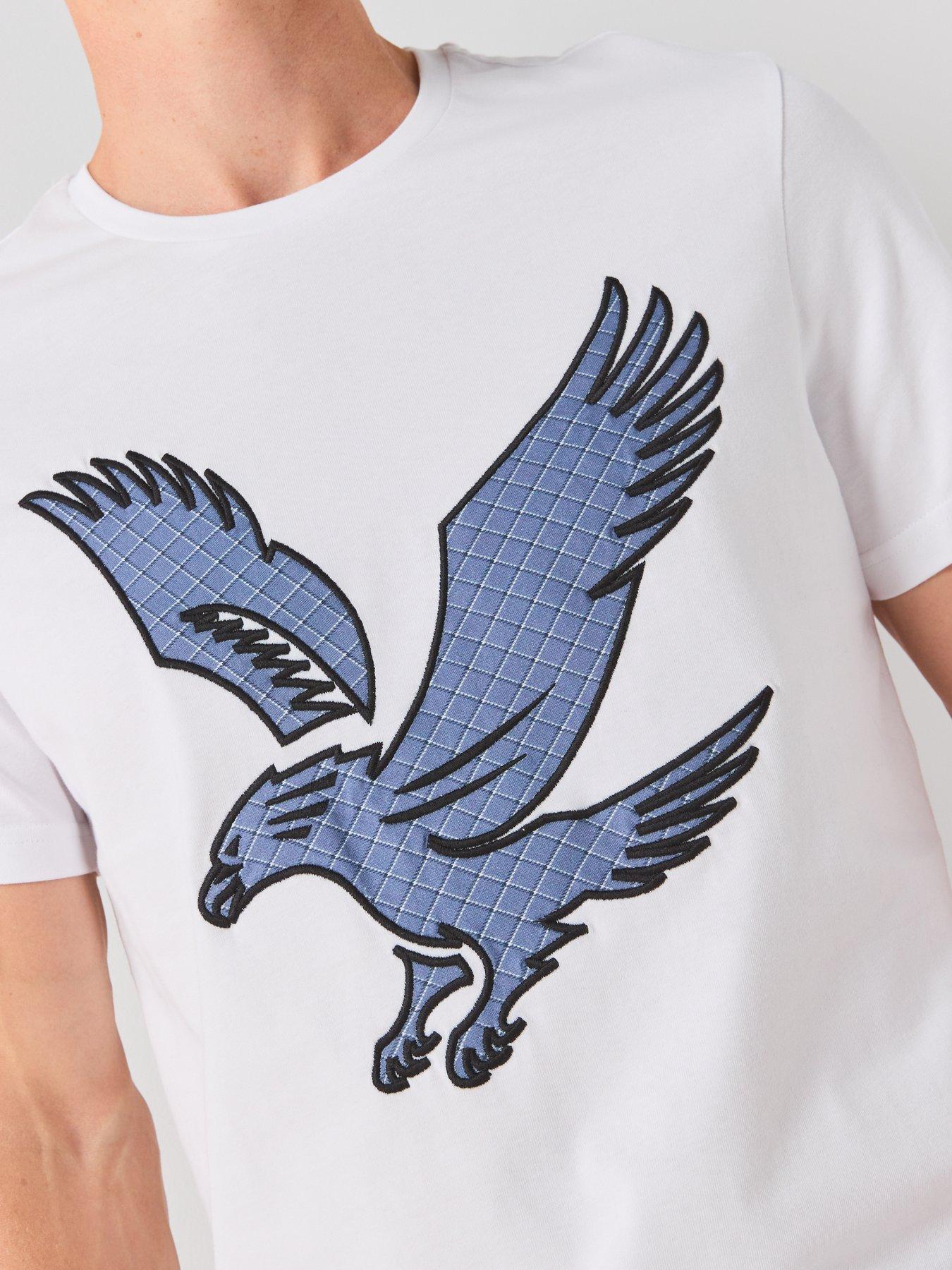 Image 4 of 6 of Lyle & Scott Check Eagle T-Shirt - White