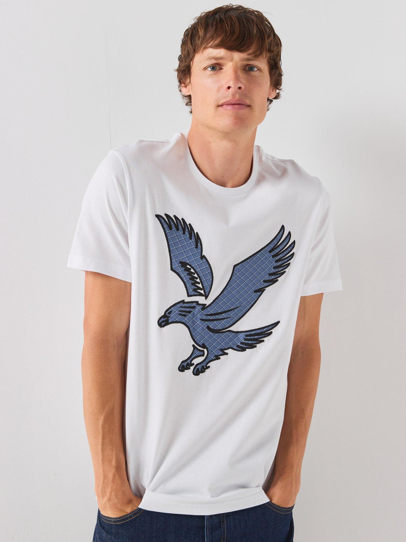 Image 5 of 6 of Lyle & Scott Check Eagle T-Shirt - White